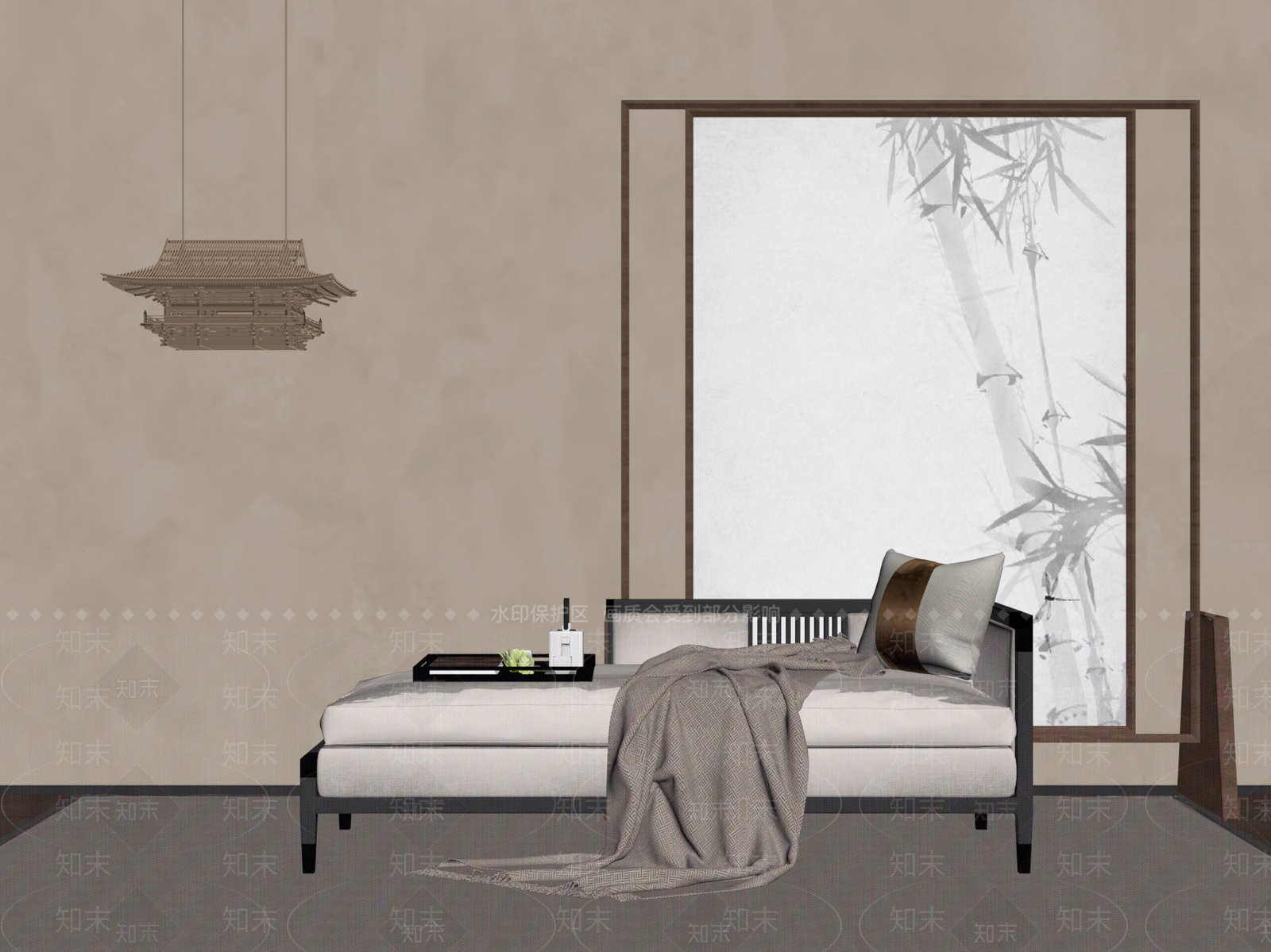 新中式屏风SU模型下载【ID:1186049954】