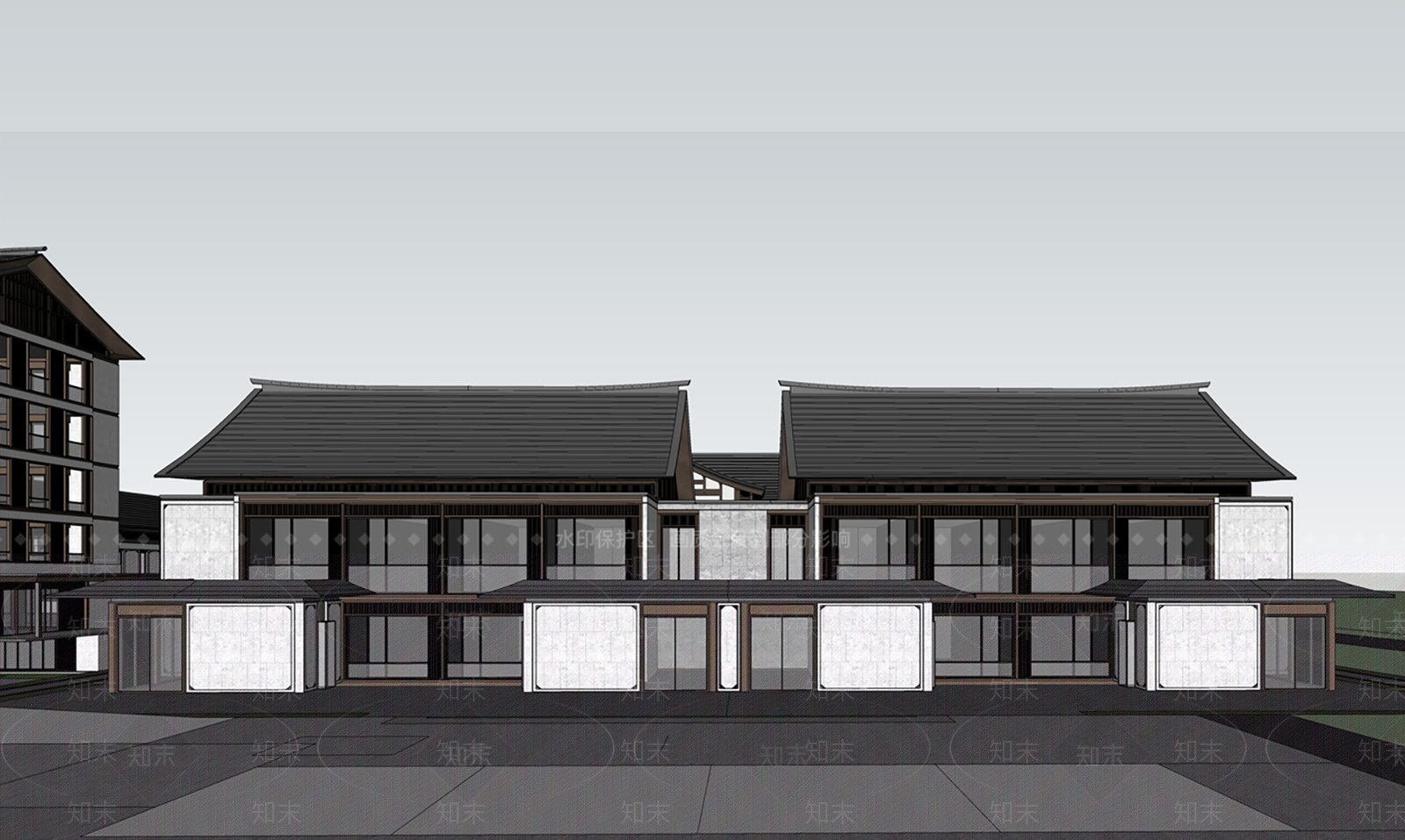 新中式其他工业建筑SU模型下载【ID:1186050500】