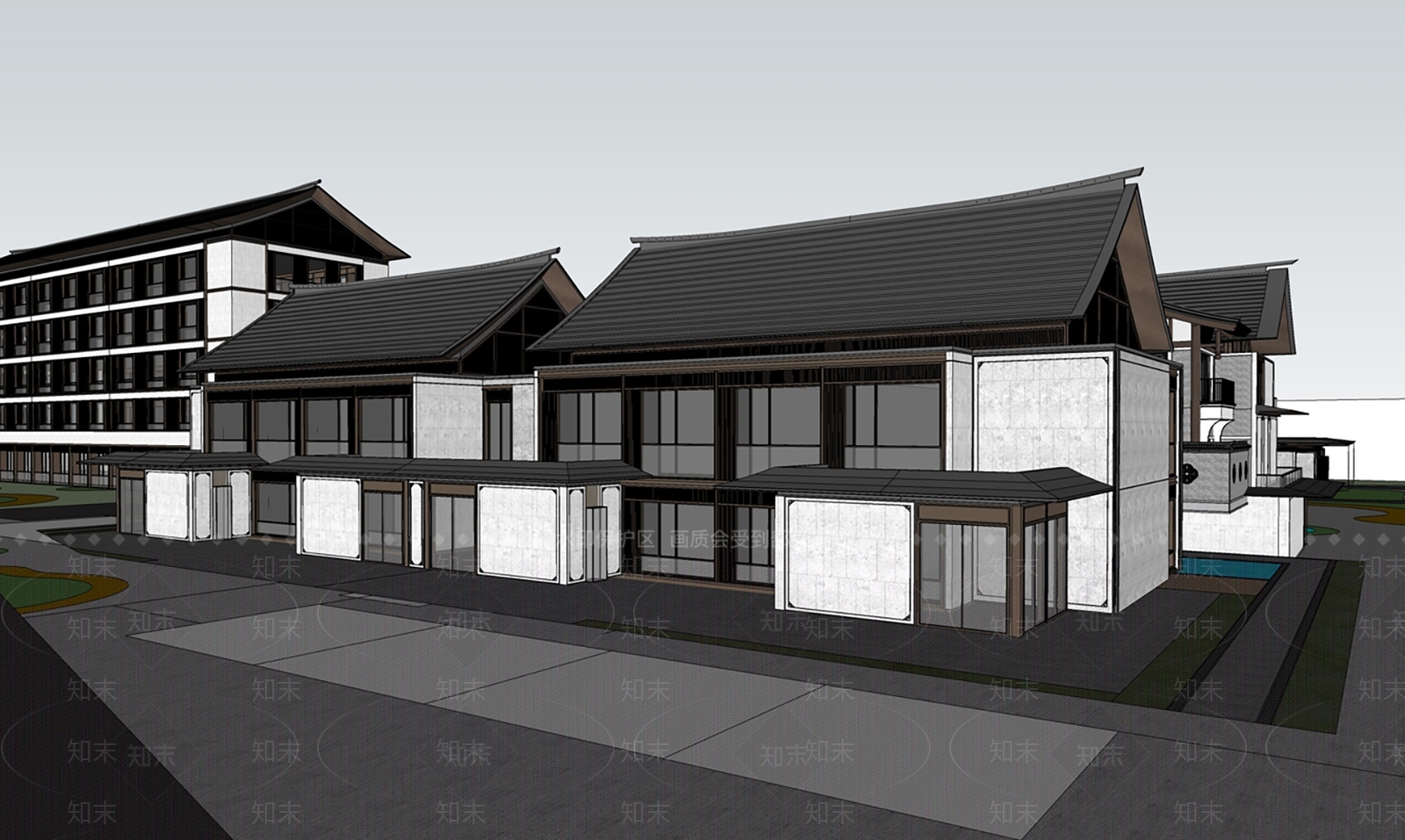 新中式其他工业建筑SU模型下载【ID:1186050500】