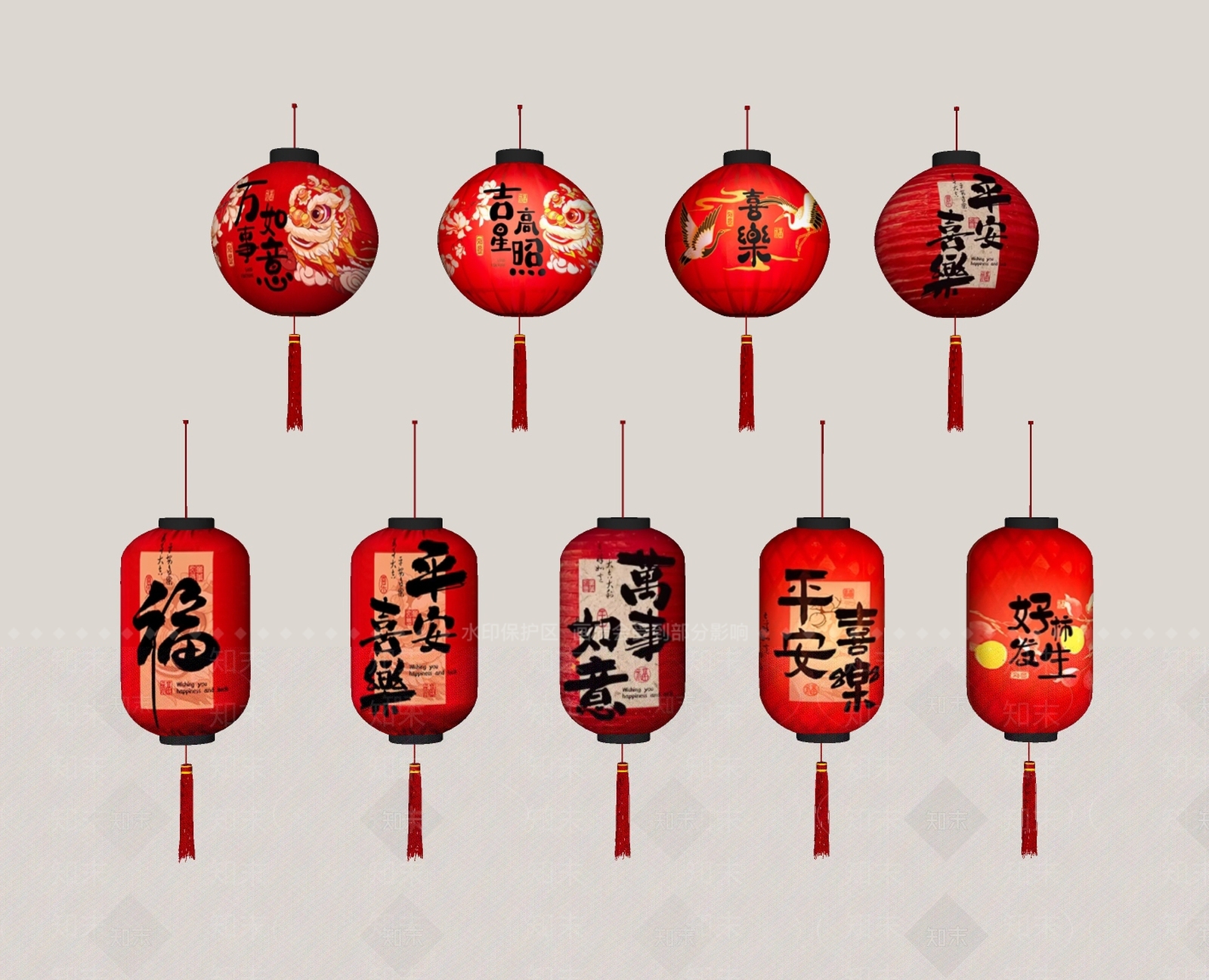 新中式日式灯笼SU模型下载【ID:1186050998】