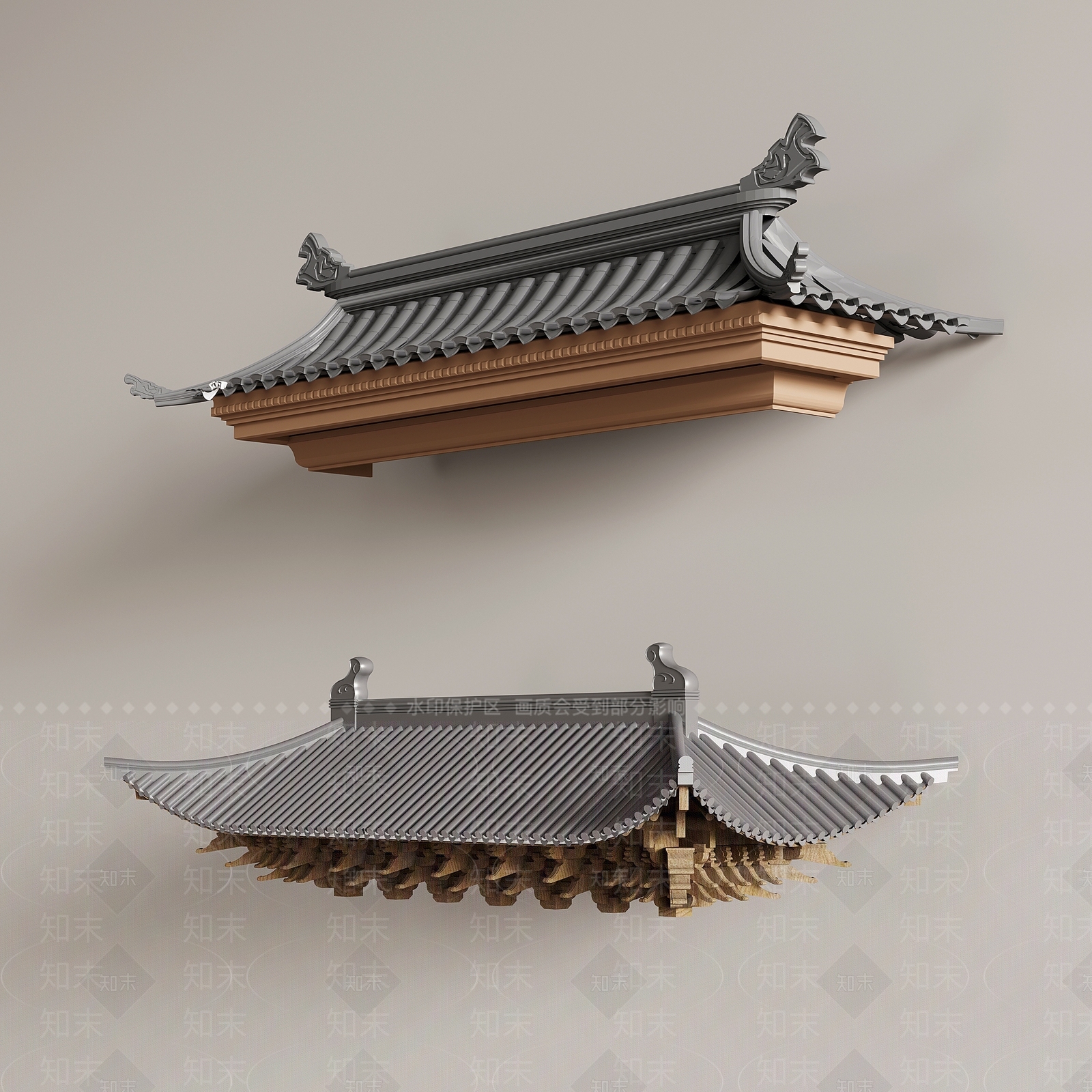 中式屋檐3D模型下载【ID:1186052164】