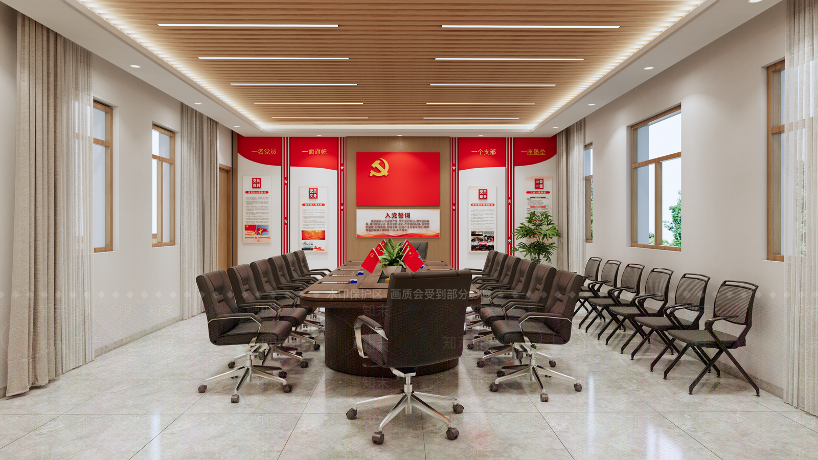 新中式中式会议室SU模型下载【ID:1186052994】