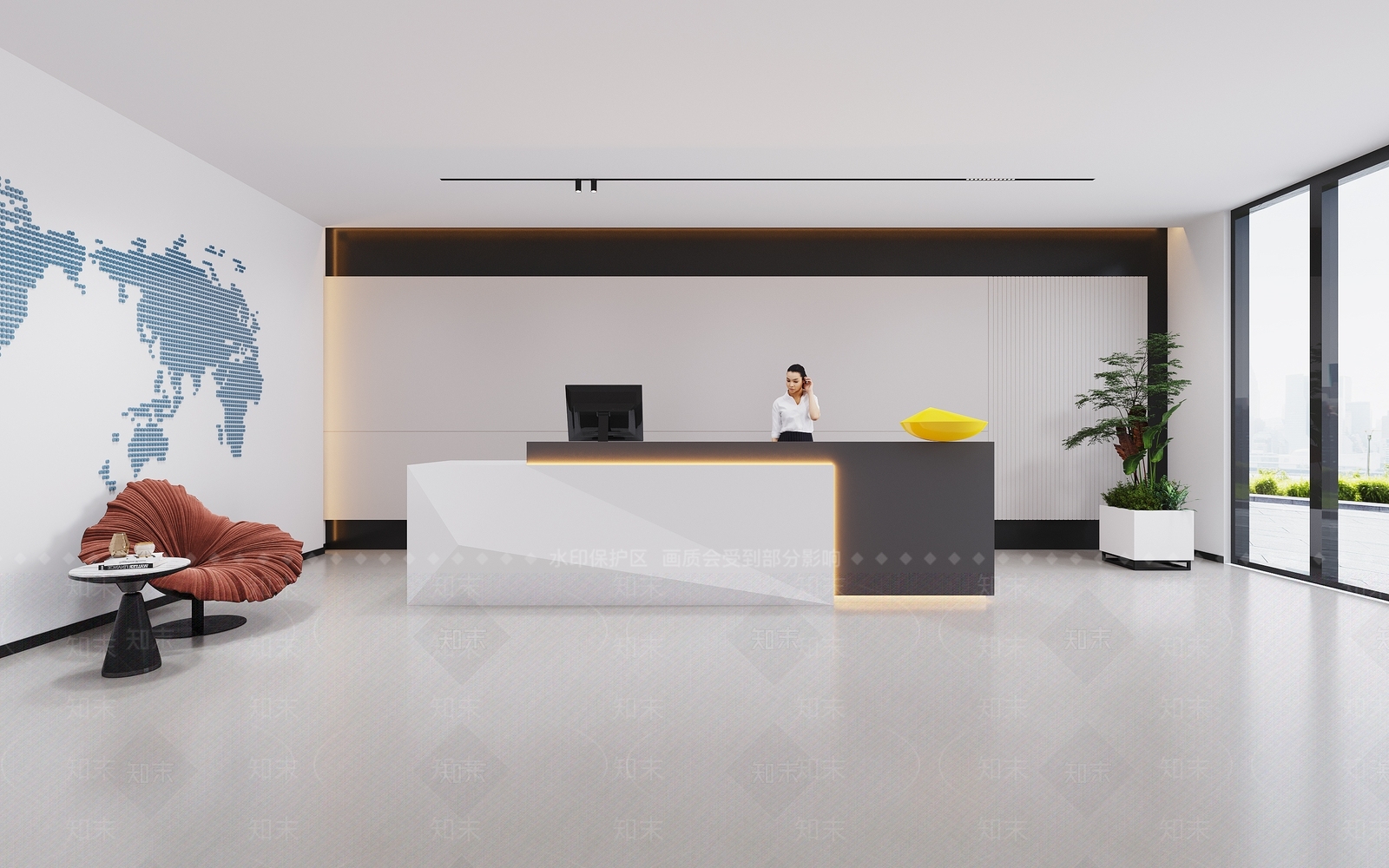 现代办公大厅3D模型下载【ID:1186053913】