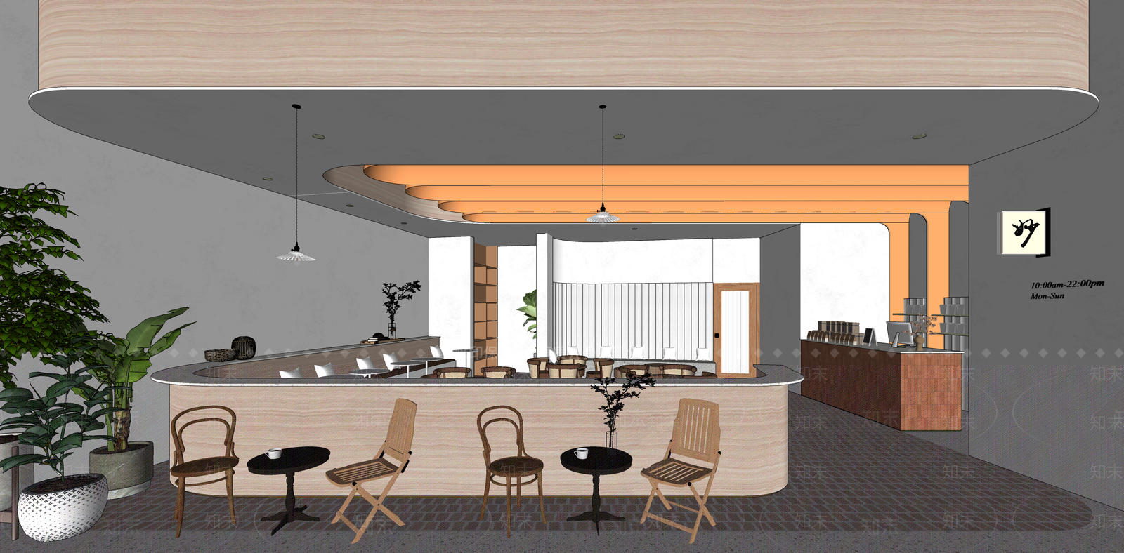 侘寂奶油奶茶店SU模型下载【ID:1186062695】