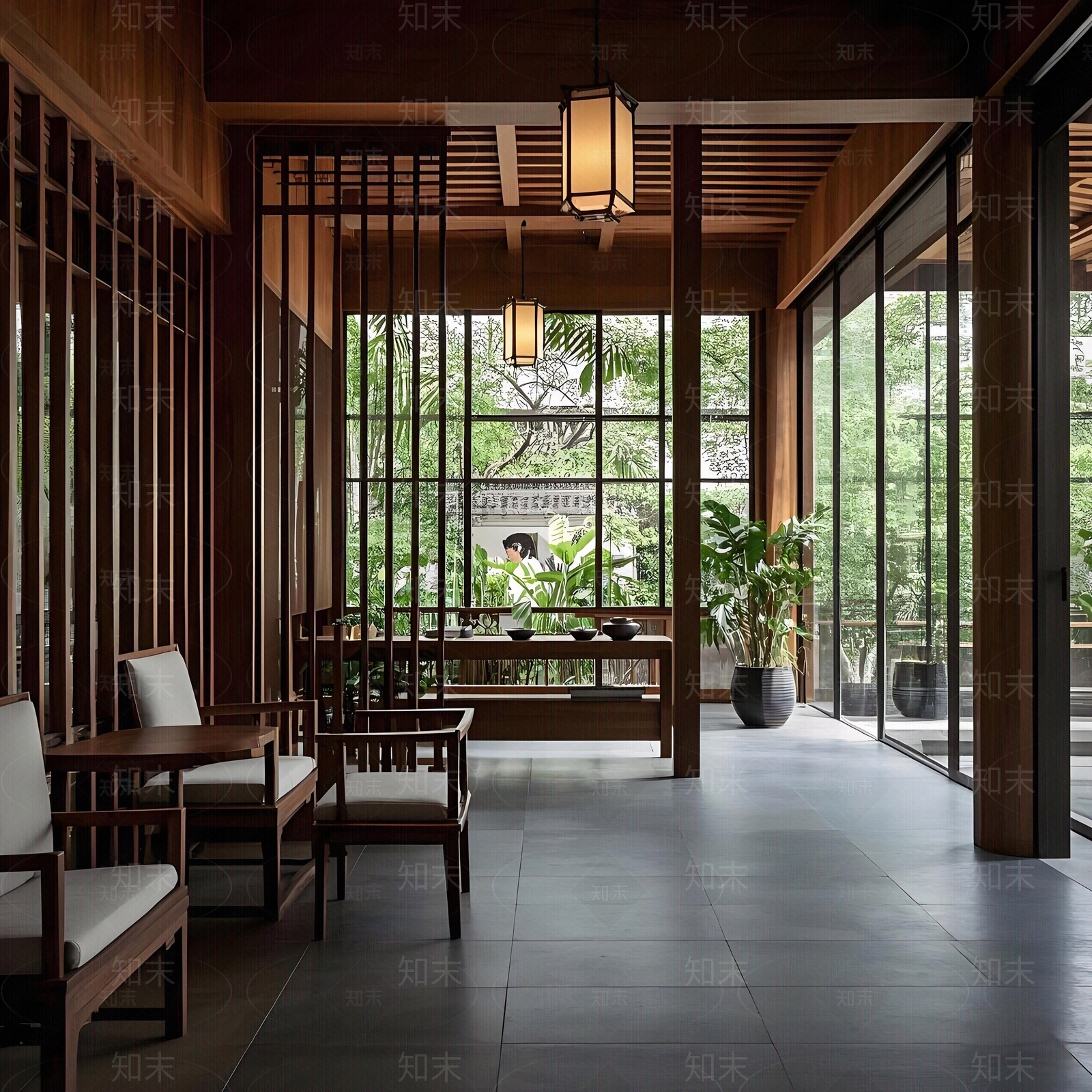 新中式现代客厅贴图下载【ID:1186062390】