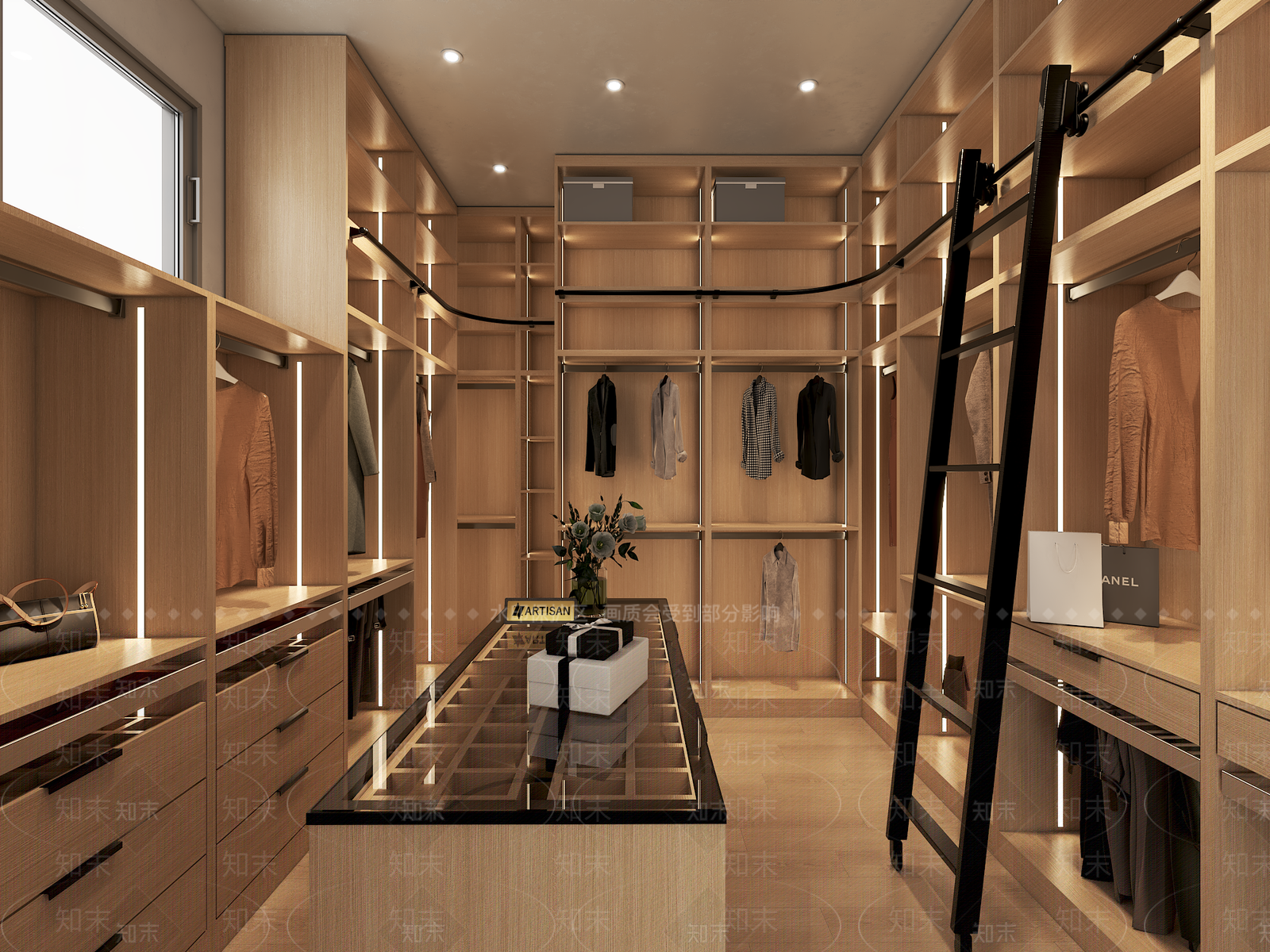现代极简衣帽间3D模型下载【ID:1186069939】