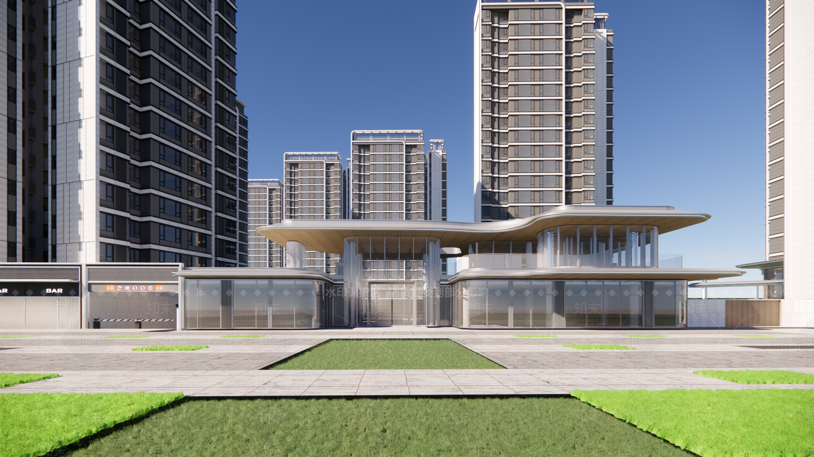 现代小区建筑SU模型下载【ID:1186069167】