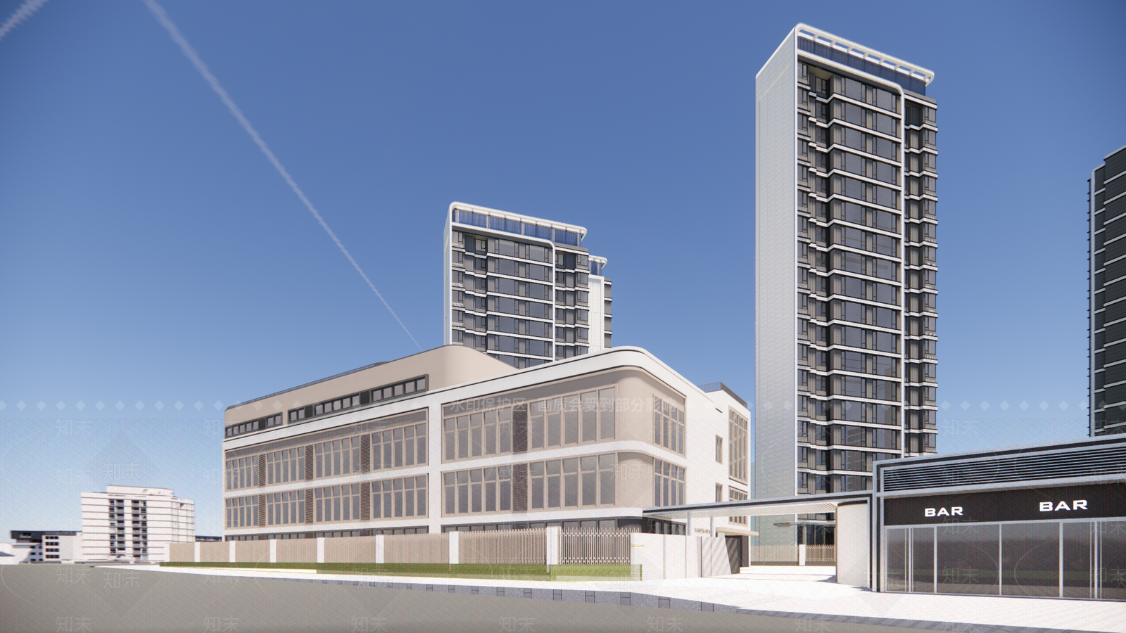 现代小区建筑SU模型下载【ID:1186069167】