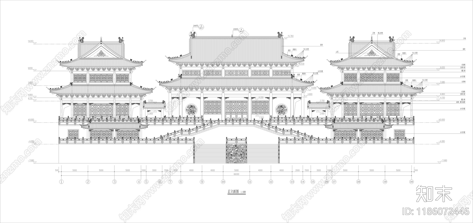 寺庙施工图下载【ID:1186072446】