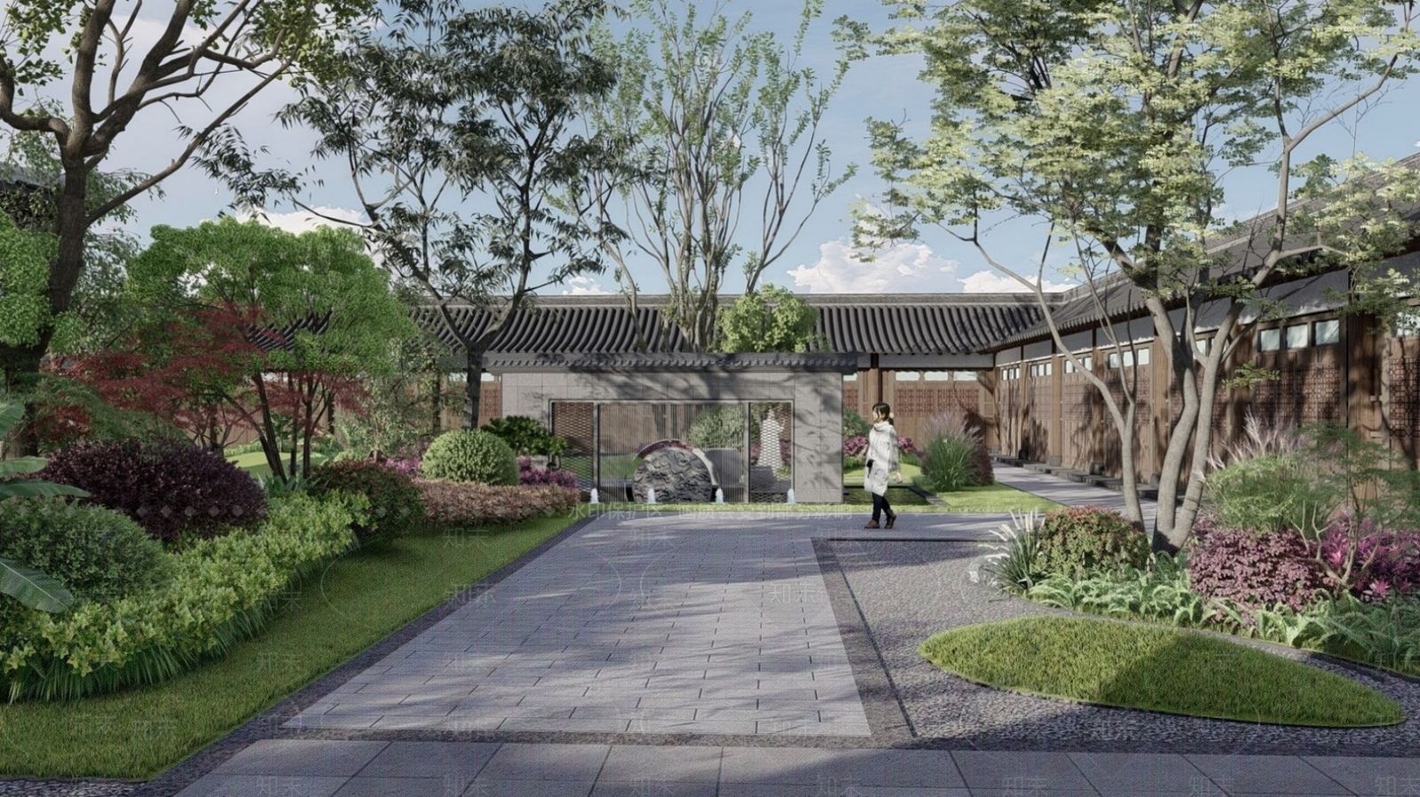 现代办公景观SU模型下载【ID:1186073091】