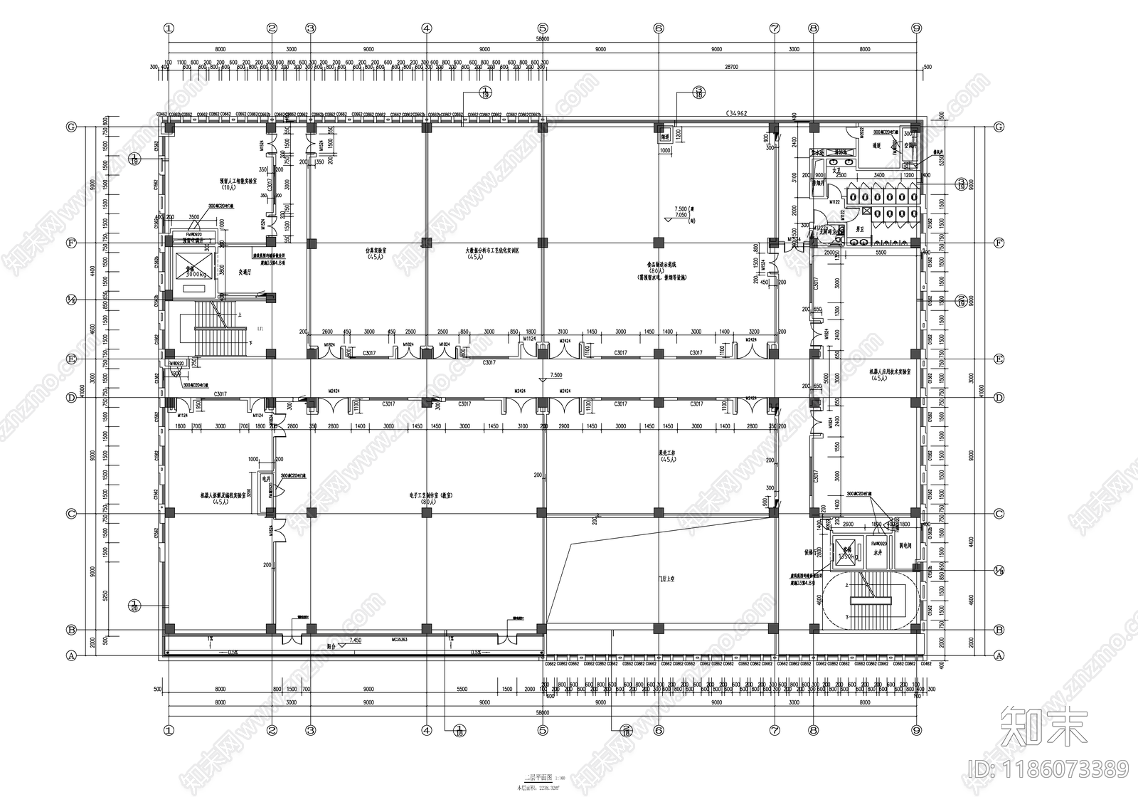现代学校建筑cad施工图下载【ID:1186073389】