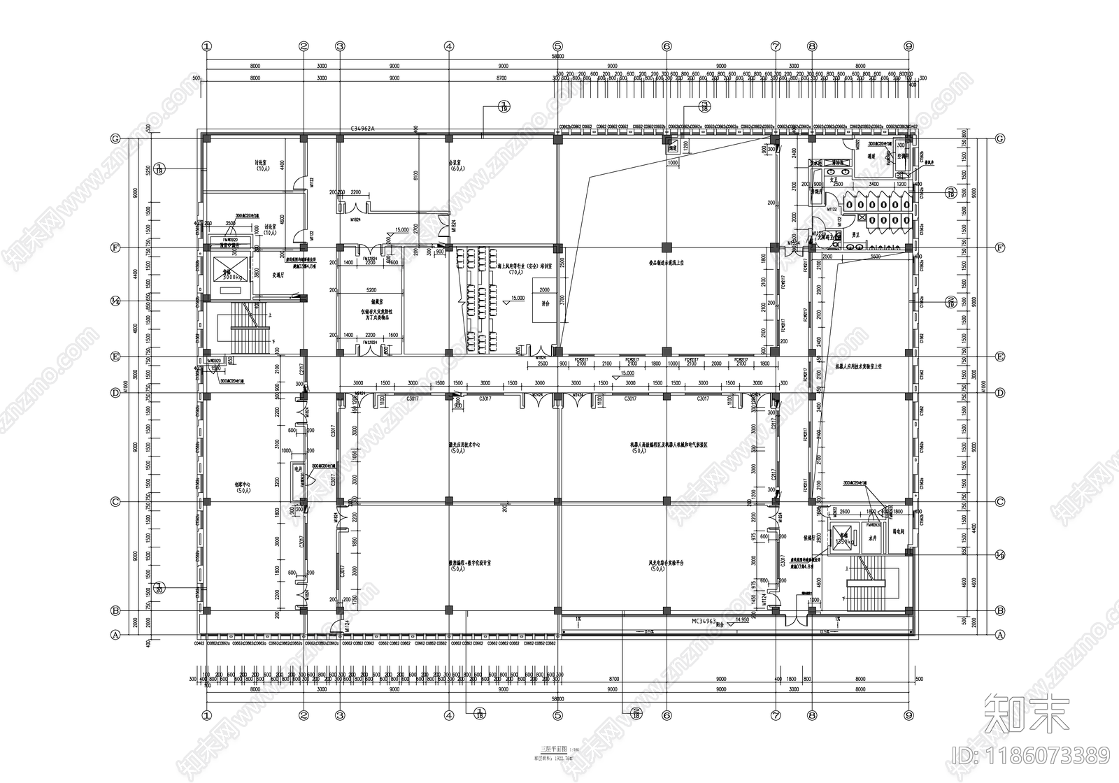 现代学校建筑cad施工图下载【ID:1186073389】