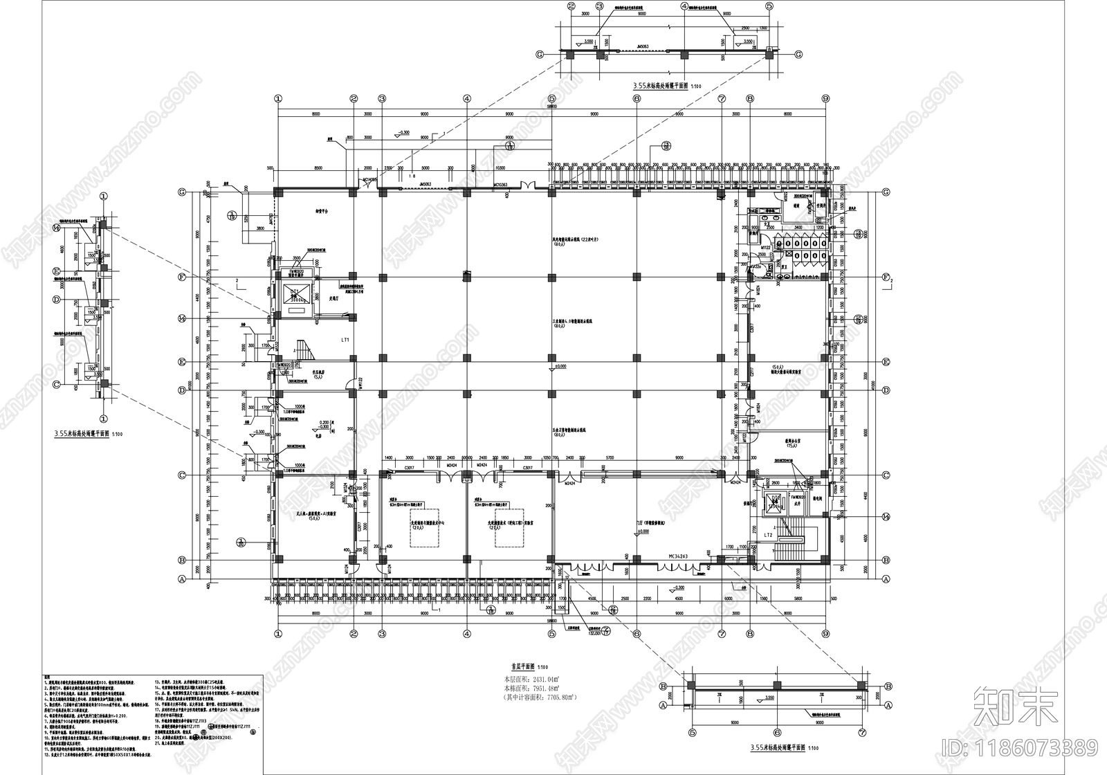 现代学校建筑cad施工图下载【ID:1186073389】
