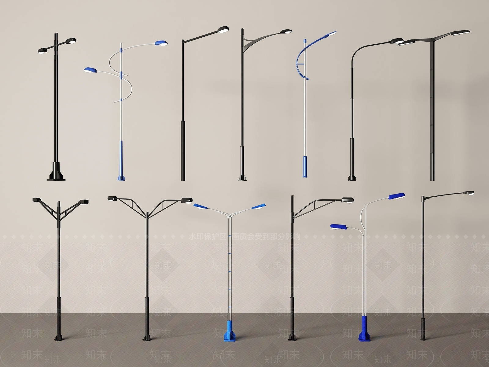 现代路灯3D模型下载【ID:1186078798】