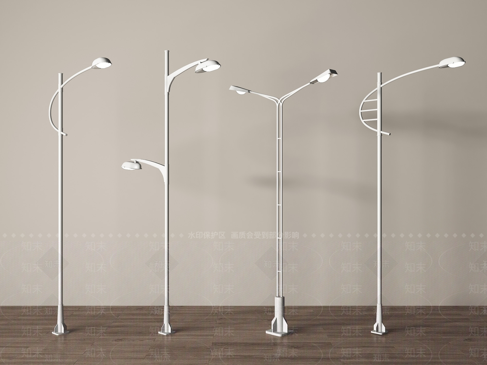 现代路灯SU模型下载【ID:1186080751】