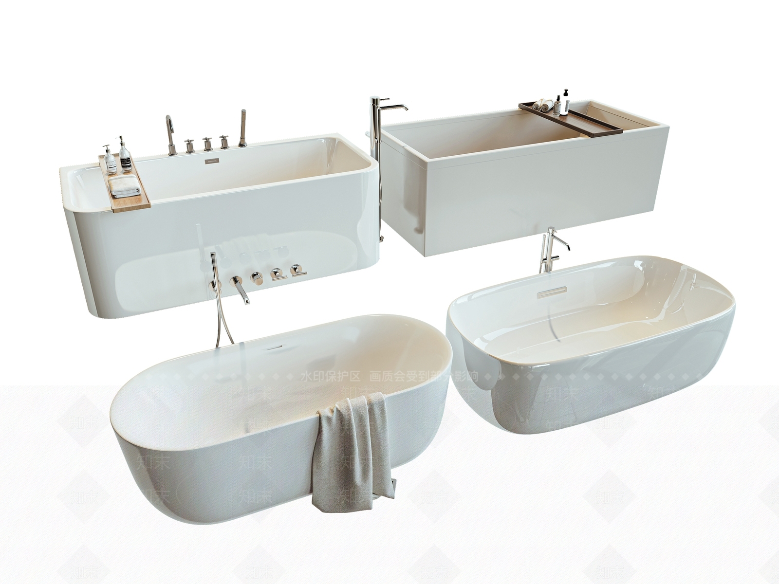 浴缸3D模型下载【ID:1186080229】