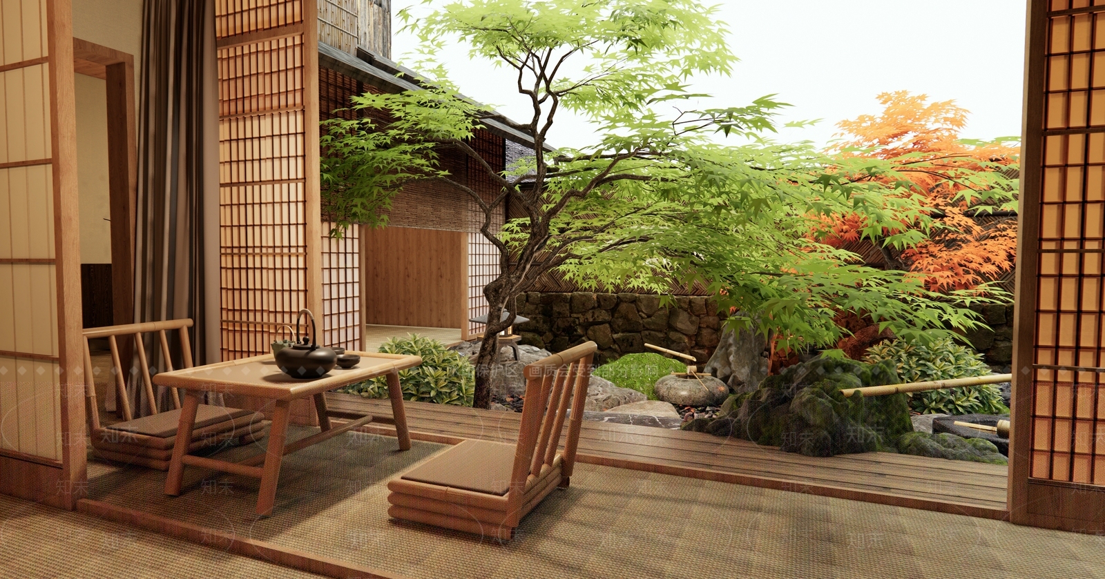 日式禅意庭院3D模型下载【ID:1186082724】