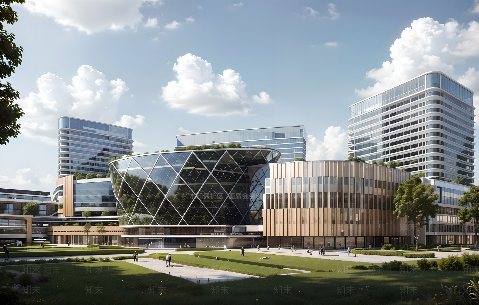 现代商场建筑SU模型下载【ID:1186087545】