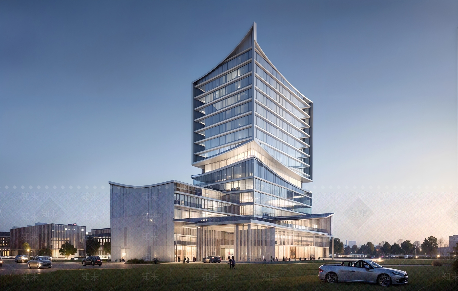 现代办公楼SU模型下载【ID:1186089407】
