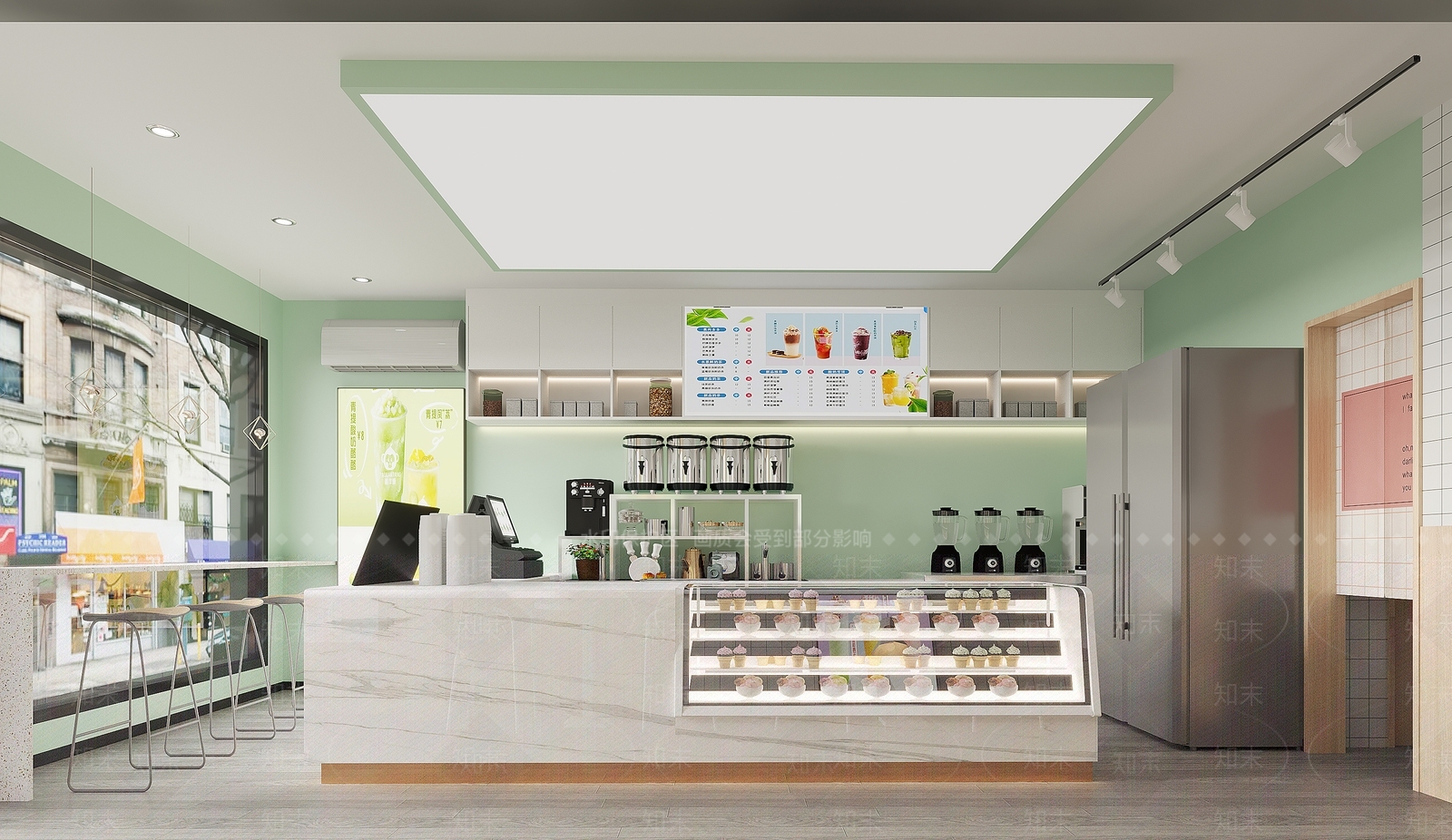 现代奶茶店3D模型下载【ID:1186099564】