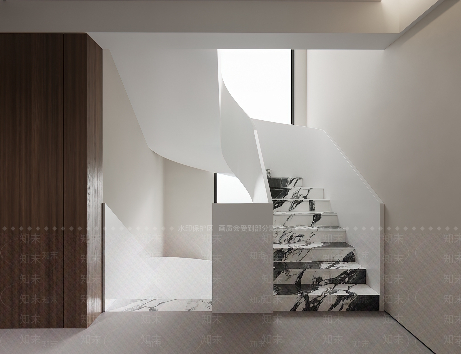 现代极简楼梯间3D模型下载【ID:1186099627】