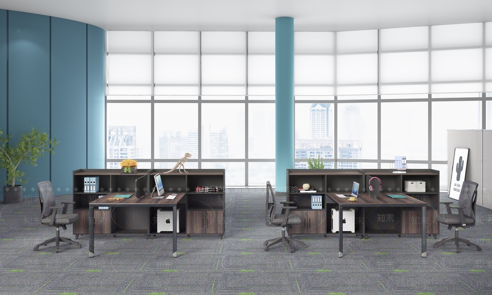 现代办公大厅3D模型下载【ID:1186099881】