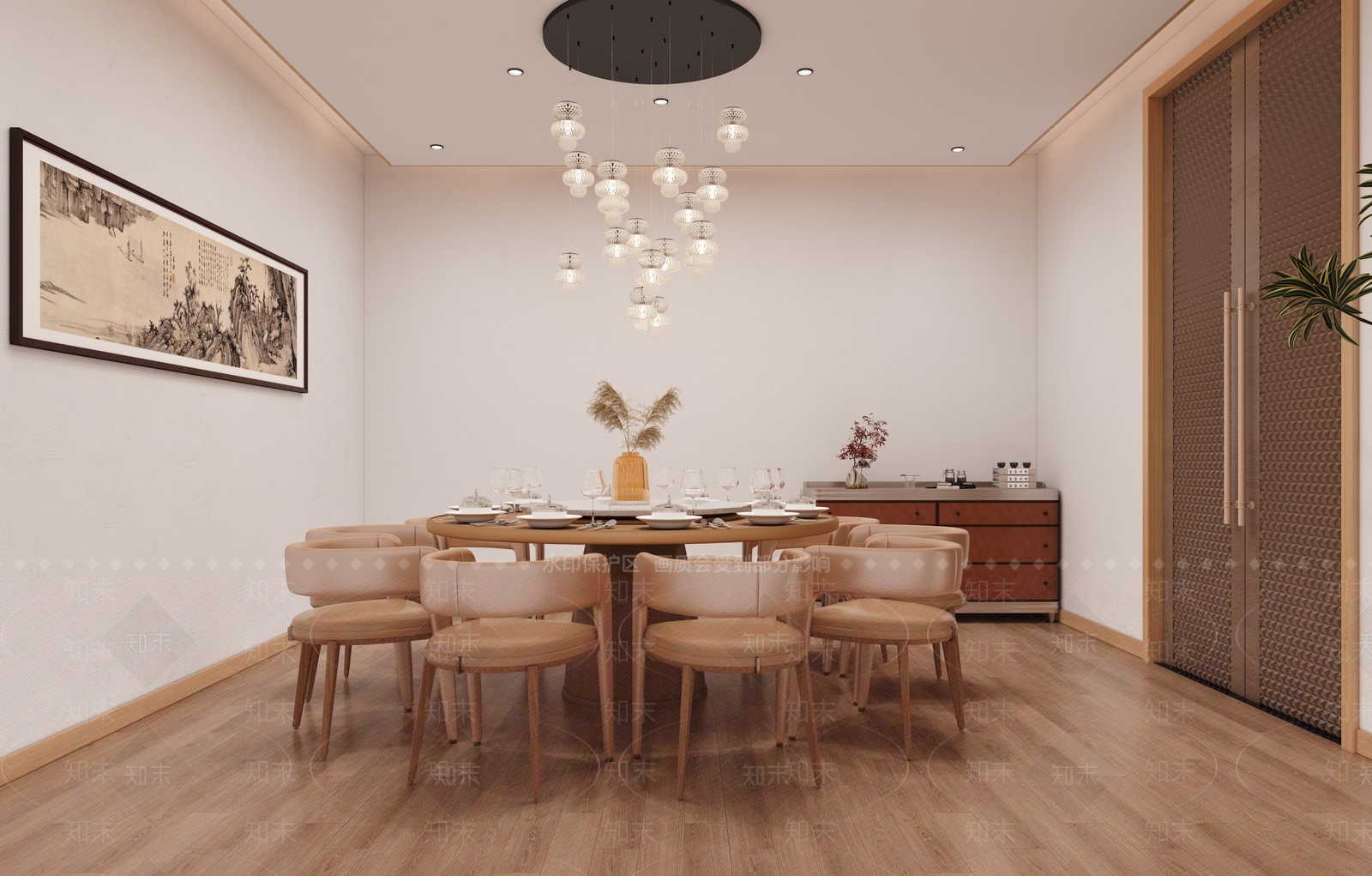 新中式现代包厢3D模型下载【ID:1186102269】