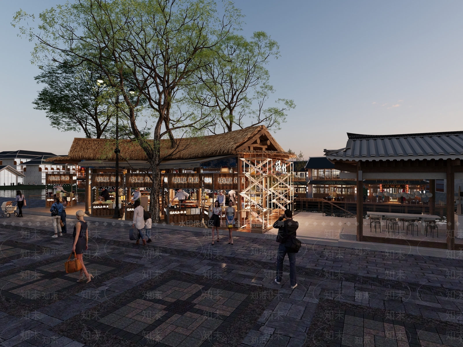 中式中古商业街3D模型下载【ID:1186103456】