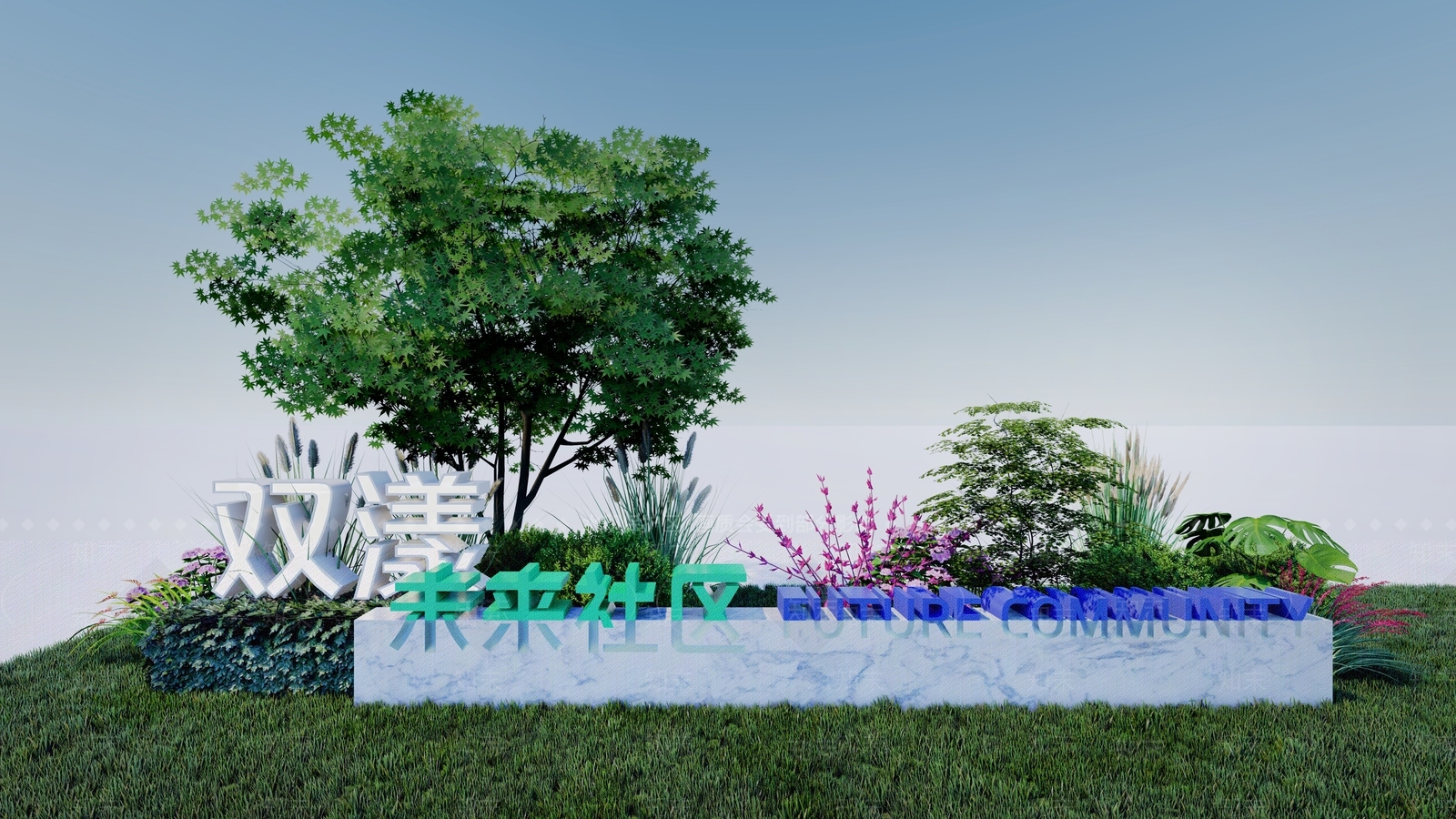 现代景墙SU模型下载【ID:1186104178】