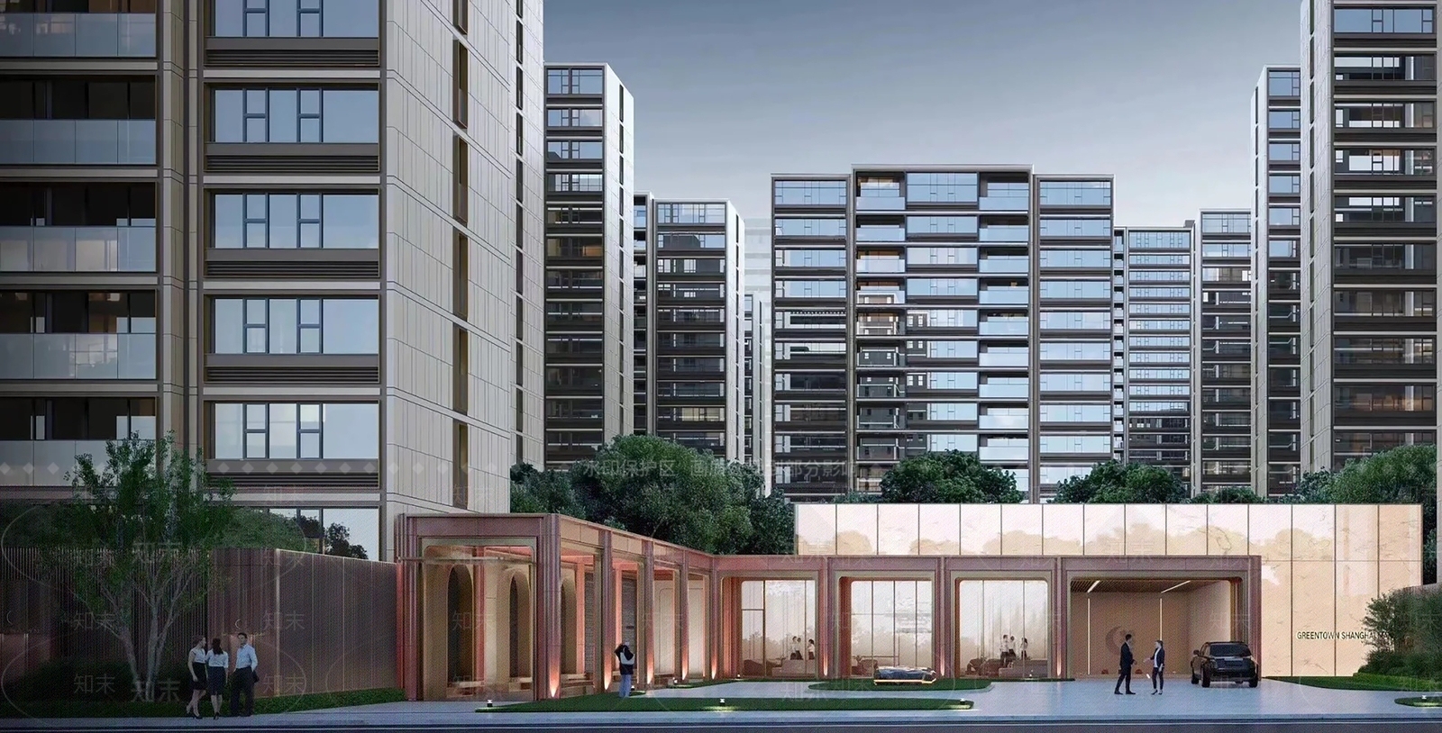 现代轻奢售楼处建筑SU模型下载【ID:1186106675】