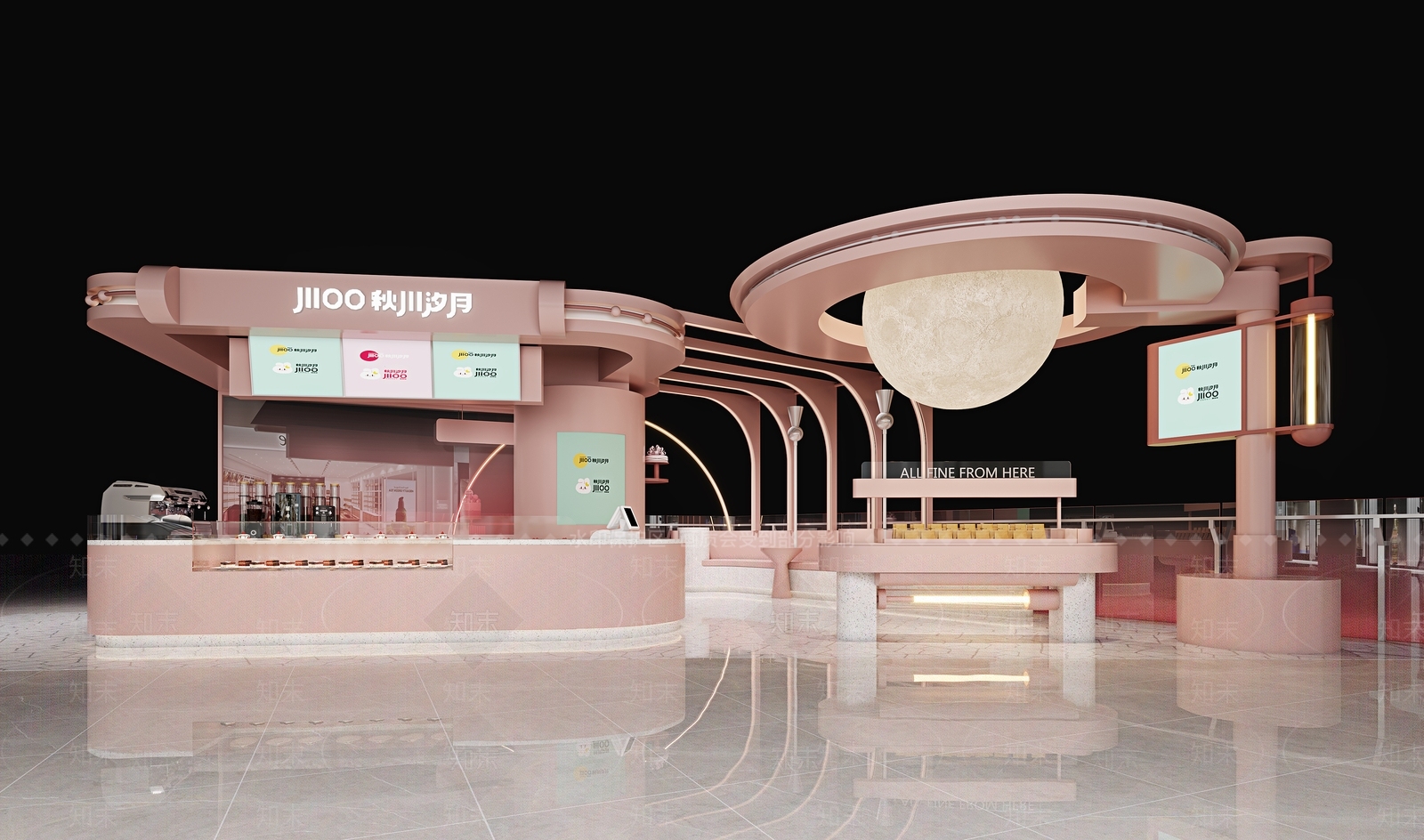 现代奶茶店3D模型下载【ID:1186107874】