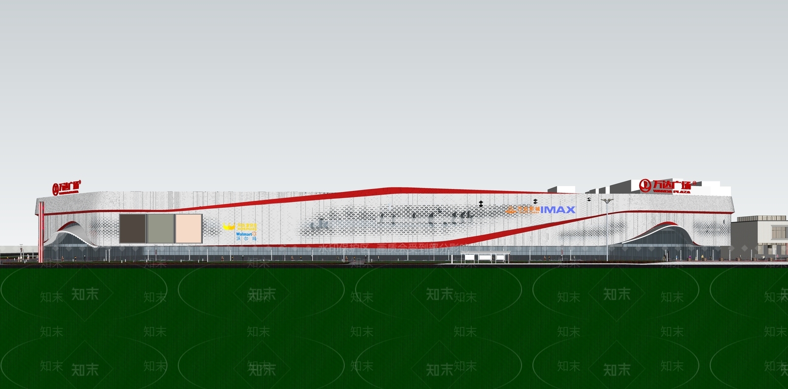 现代简约商场建筑SU模型下载【ID:1186115274】