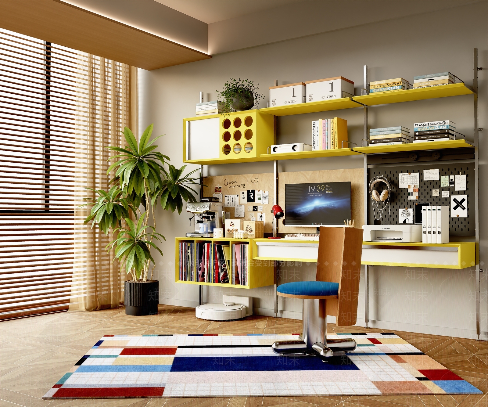 现代北欧书房3D模型下载【ID:1186115692】