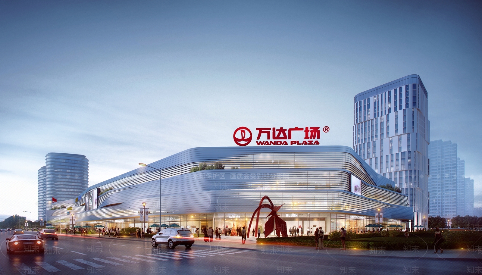 现代轻奢商场建筑SU模型下载【ID:1186117266】