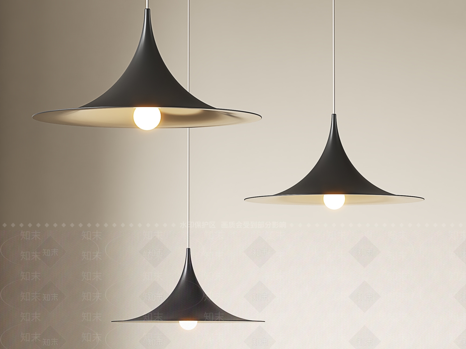 侘寂北欧吊灯3D模型下载【ID:1186118973】