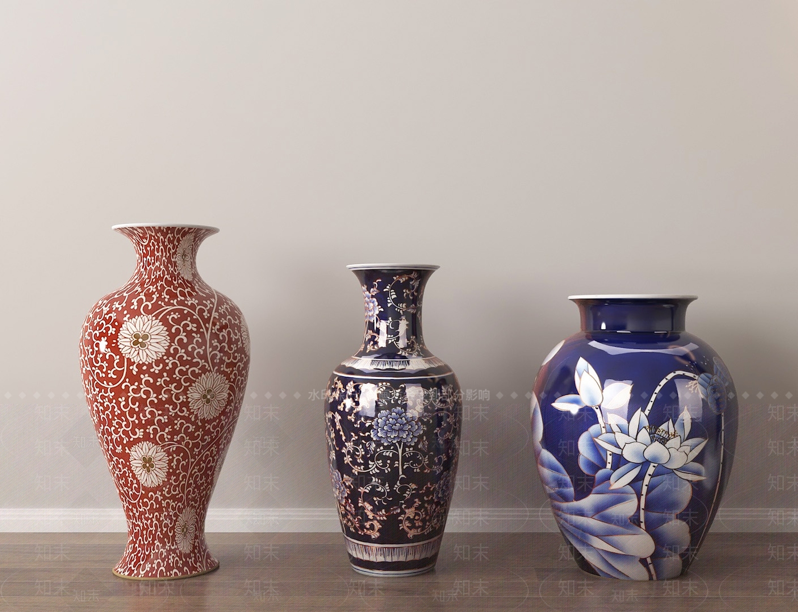 中式复古花瓶3D模型下载【ID:1186120007】