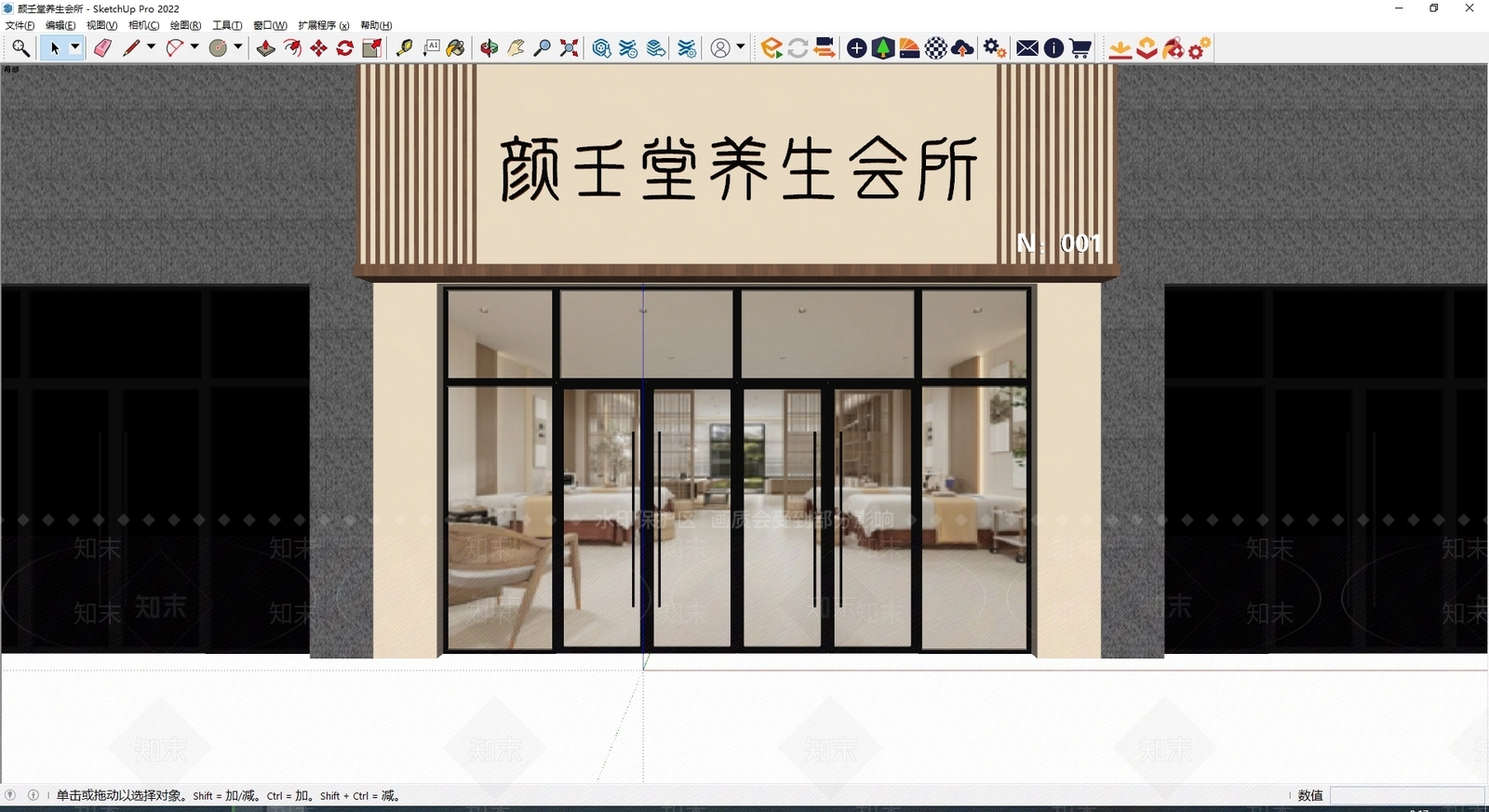 现代新中式门头SU模型下载【ID:1186124791】