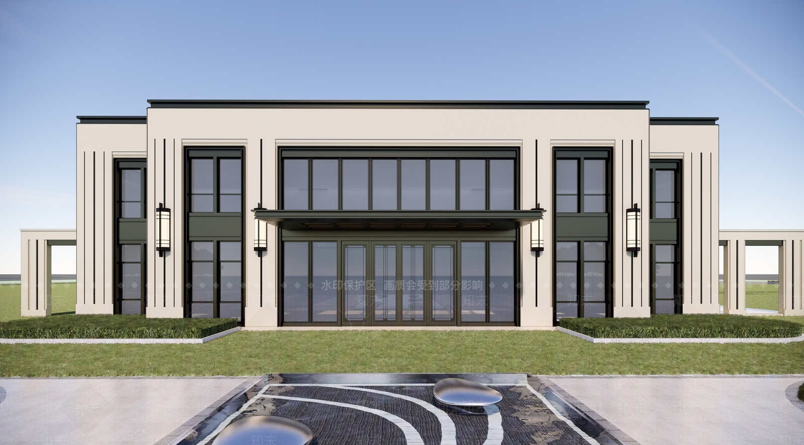 简欧入口大门SU模型下载【ID:1186132318】