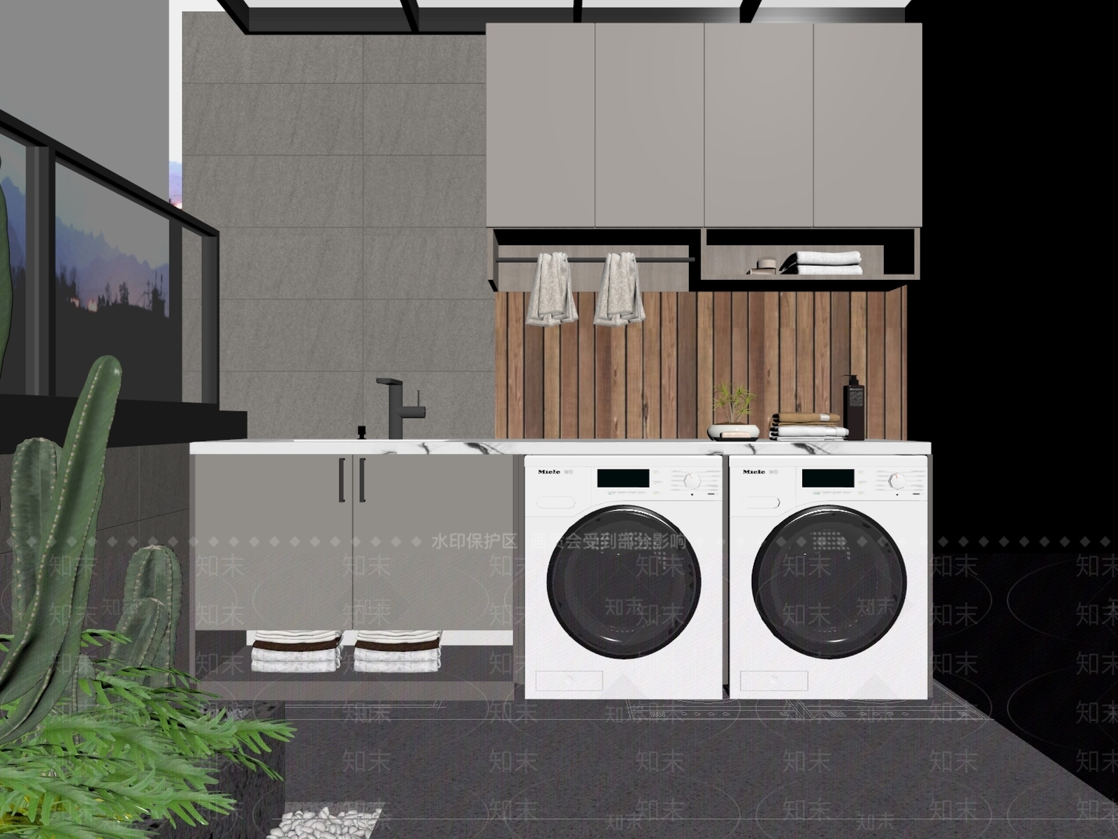现代家居阳台SU模型下载【ID:1186132514】