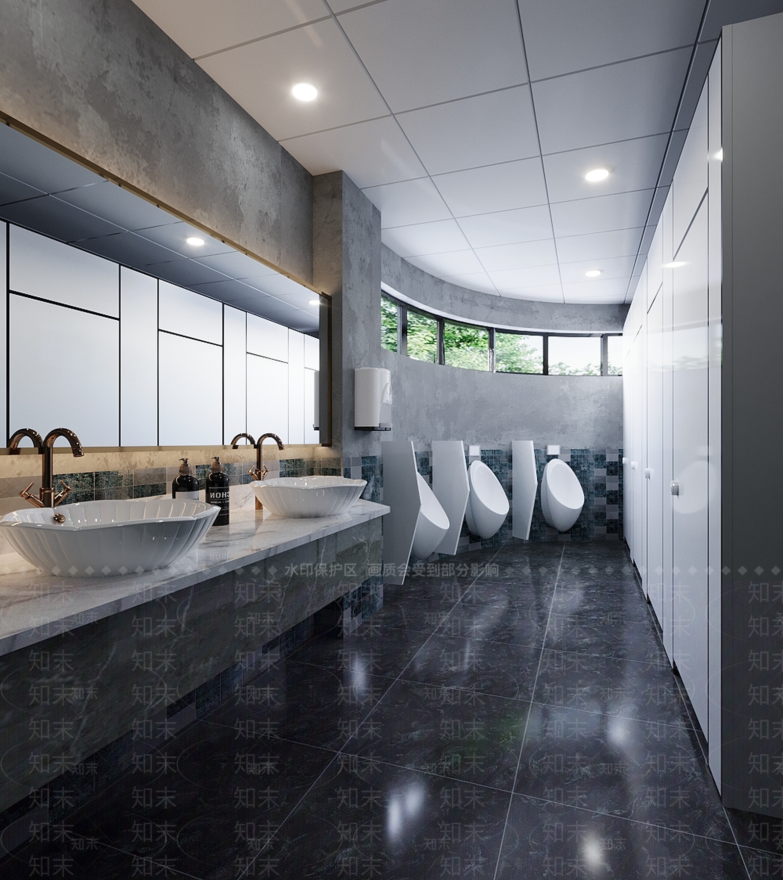 现代工业公共卫生间3D模型下载【ID:1186133040】