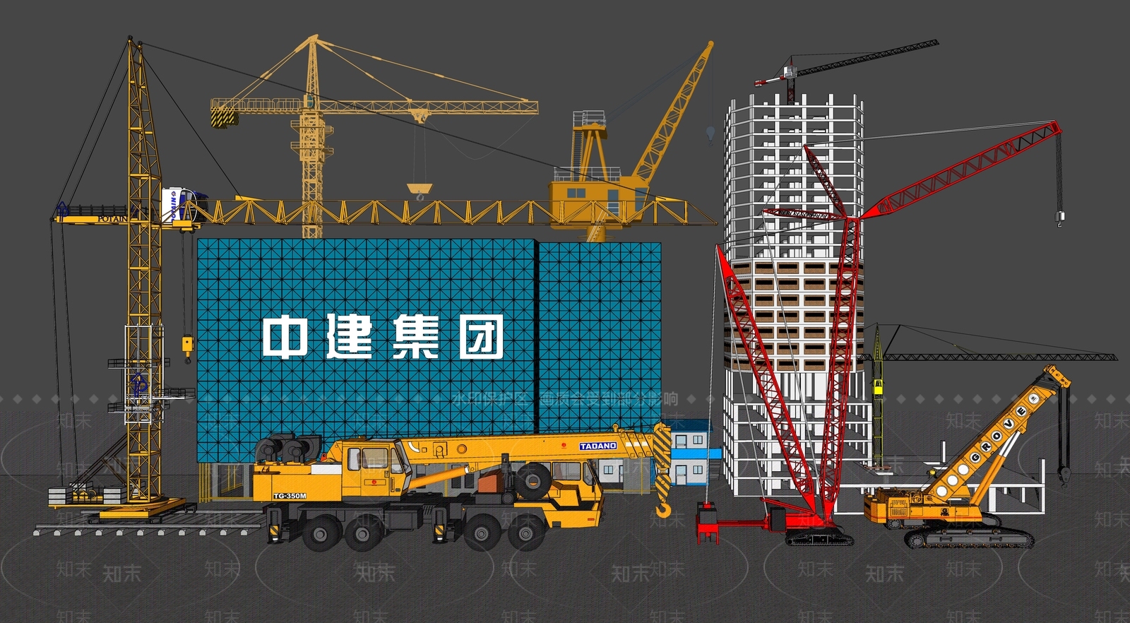 塔吊SU模型下载【ID:1186137432】