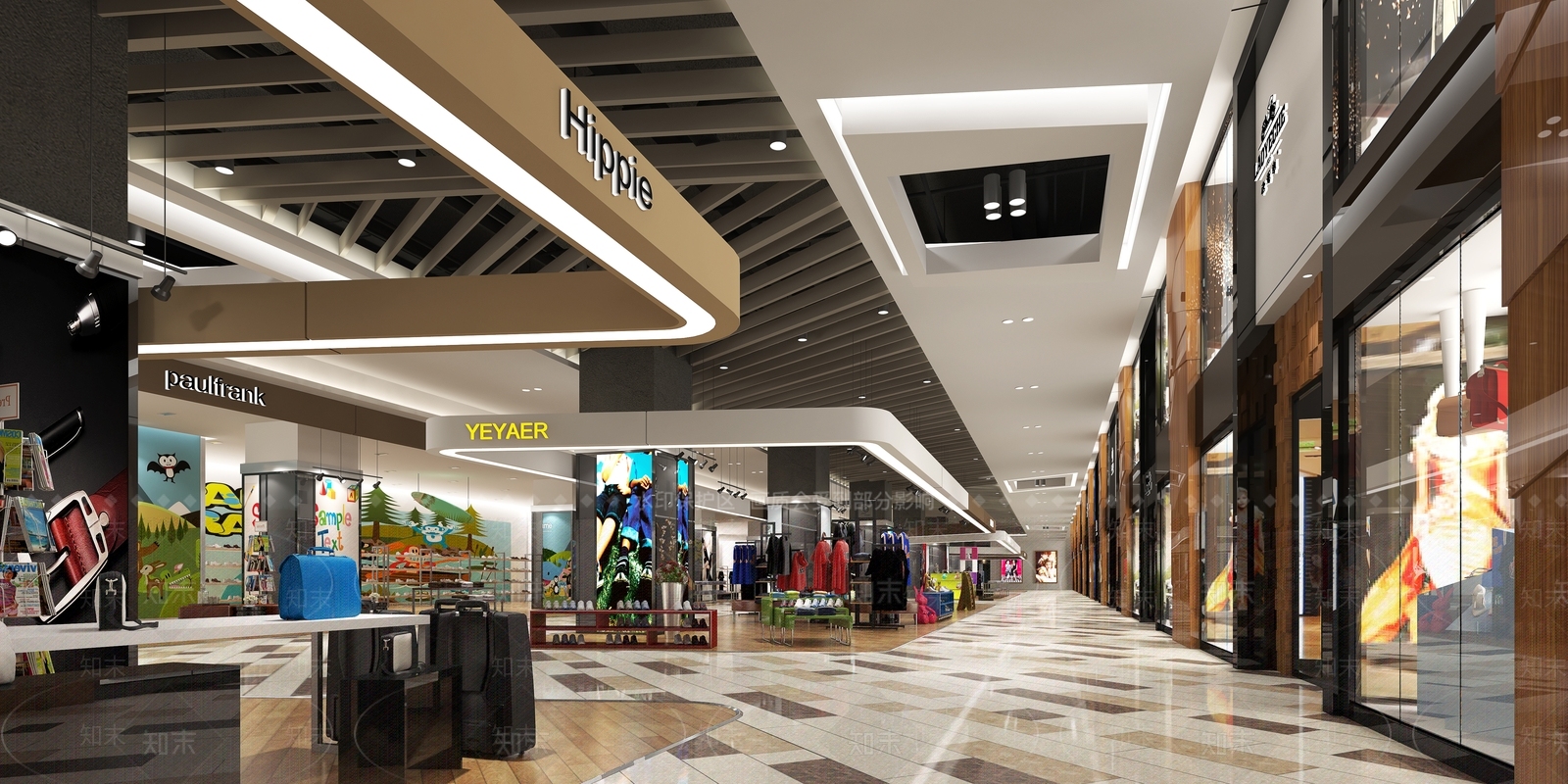 现代简约商场3D模型下载【ID:1186136750】