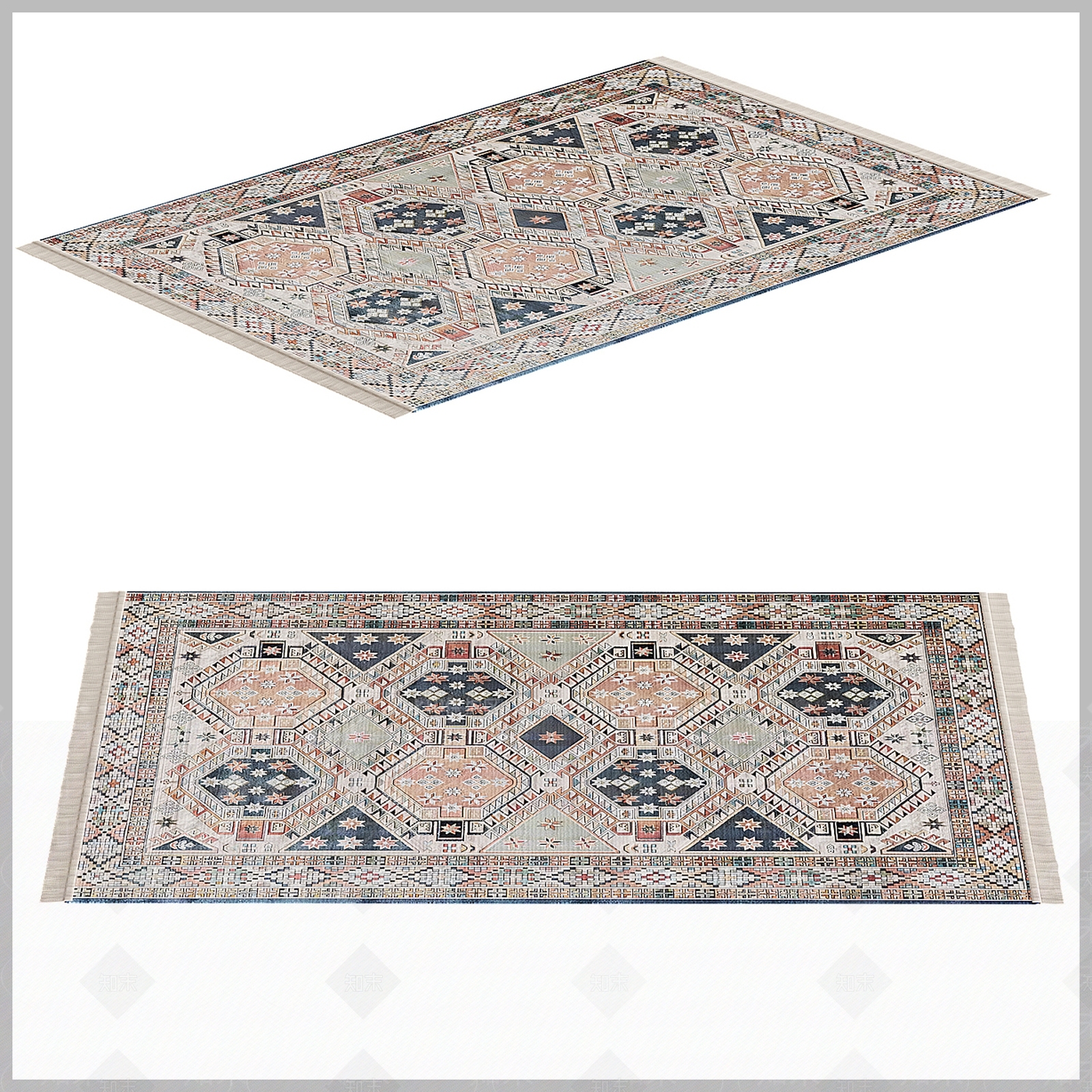 美式欧式民族地毯SU模型下载【ID:1186136935】