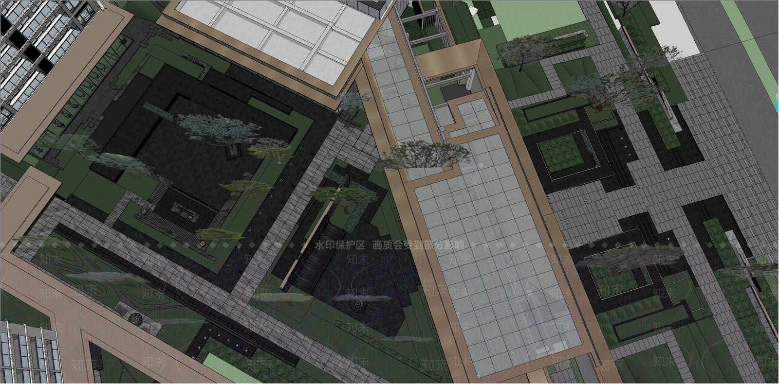 现代轻奢商业景观SU模型下载【ID:1186142137】