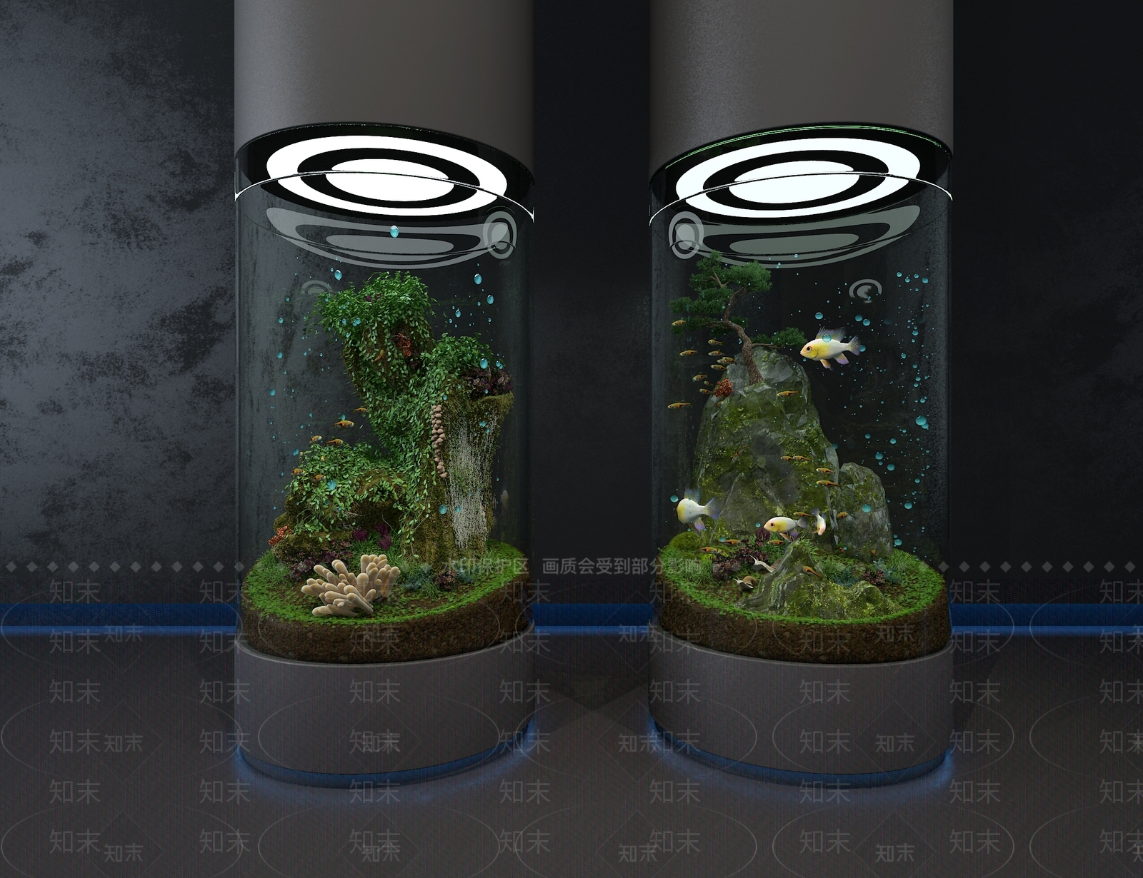 现代鱼缸3D模型下载【ID:1186143496】