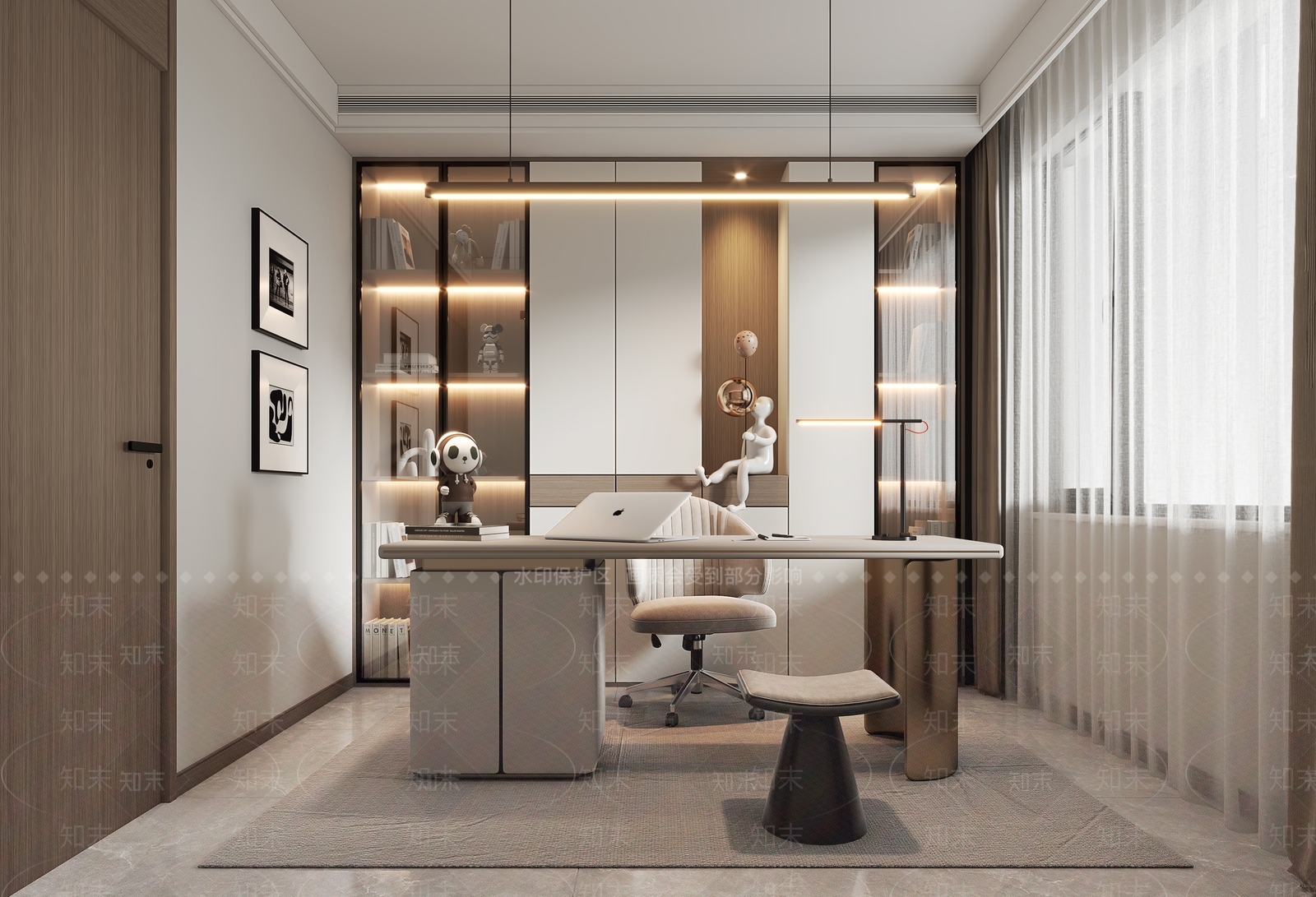 现代书房3D模型下载【ID:1186144479】