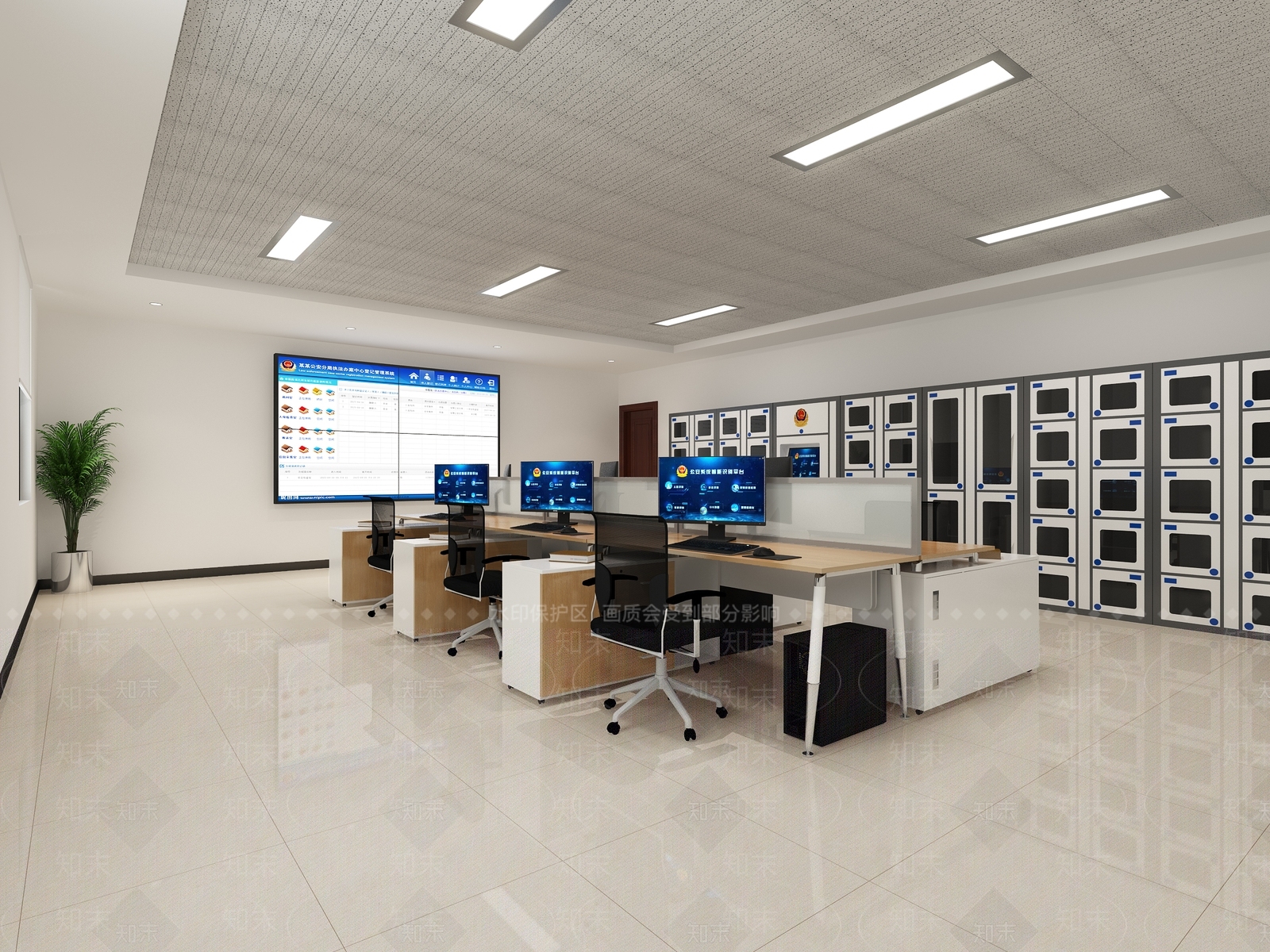 现代办公大厅3D模型下载【ID:1186148702】