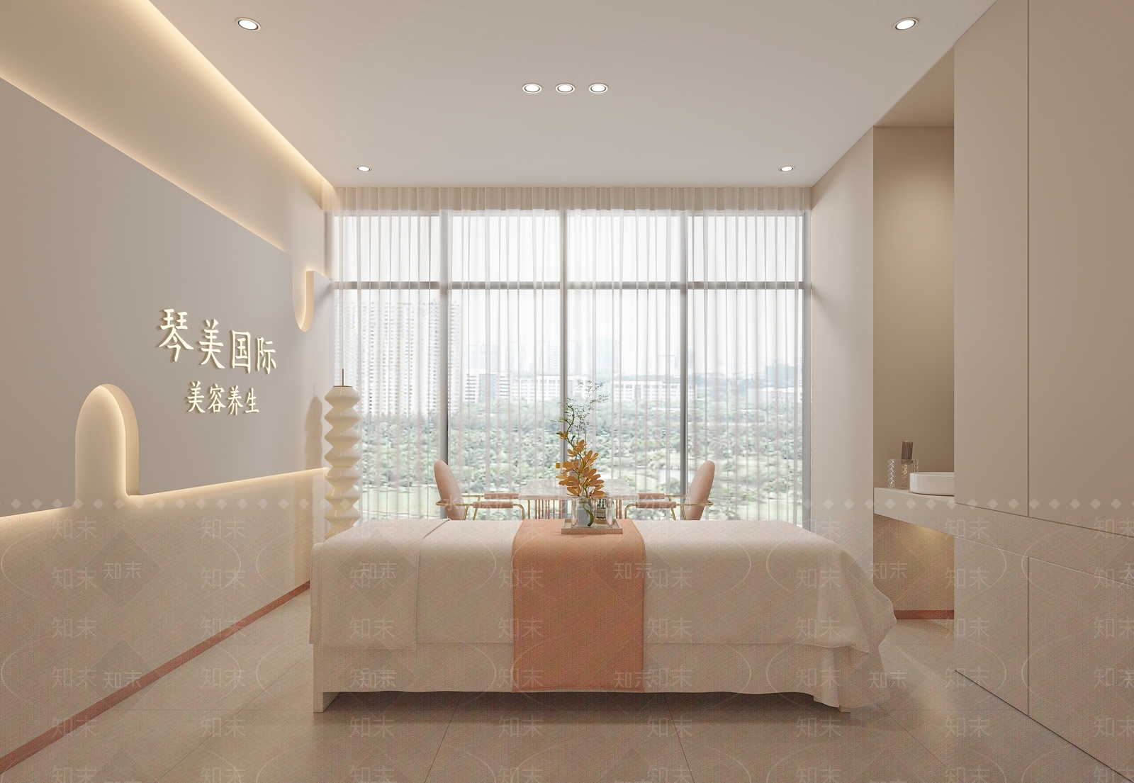 现代奶油美容院3D模型下载【ID:1186149169】