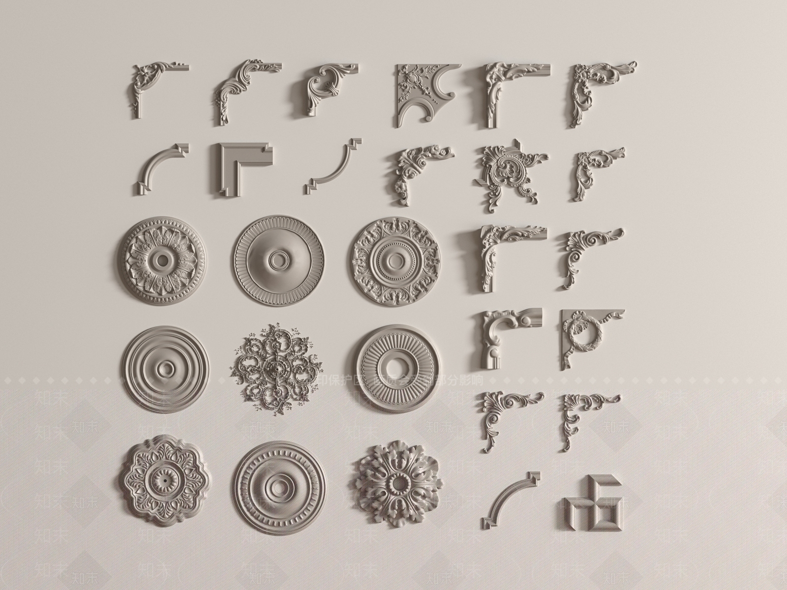 法式欧式雕花SU模型下载【ID:1186150366】