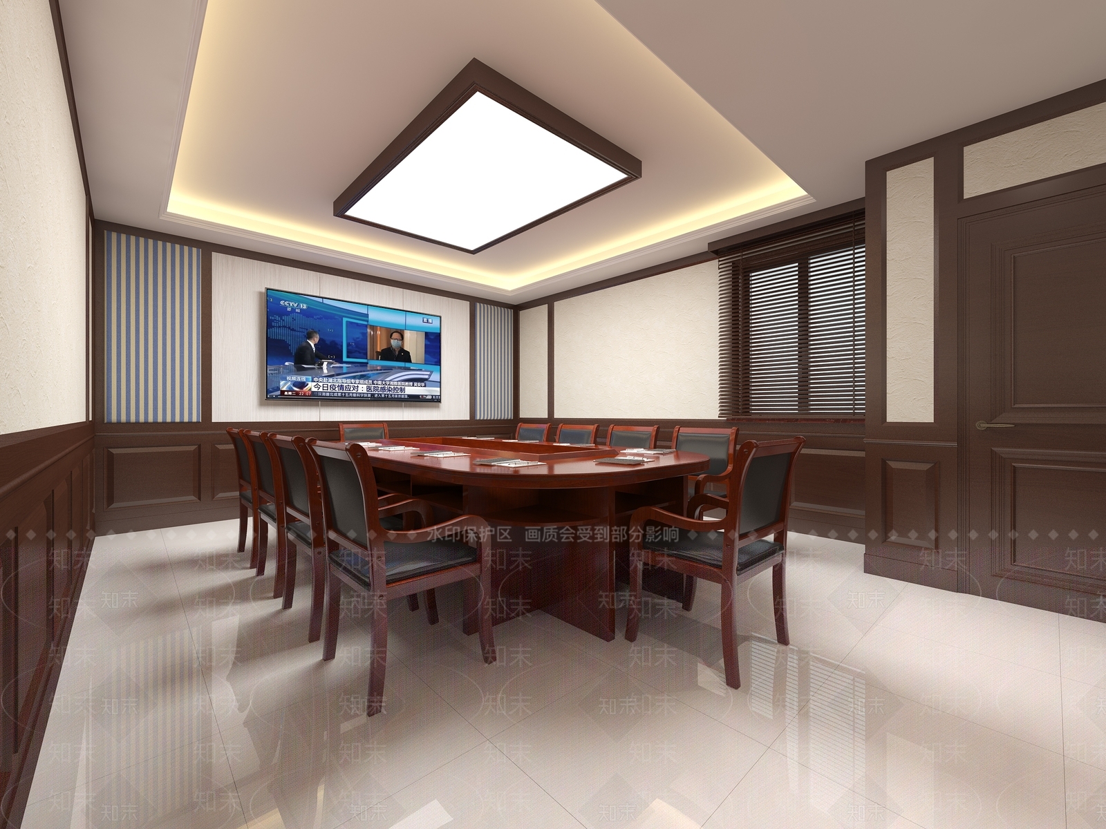 新中式会议室3D模型下载【ID:1186150992】